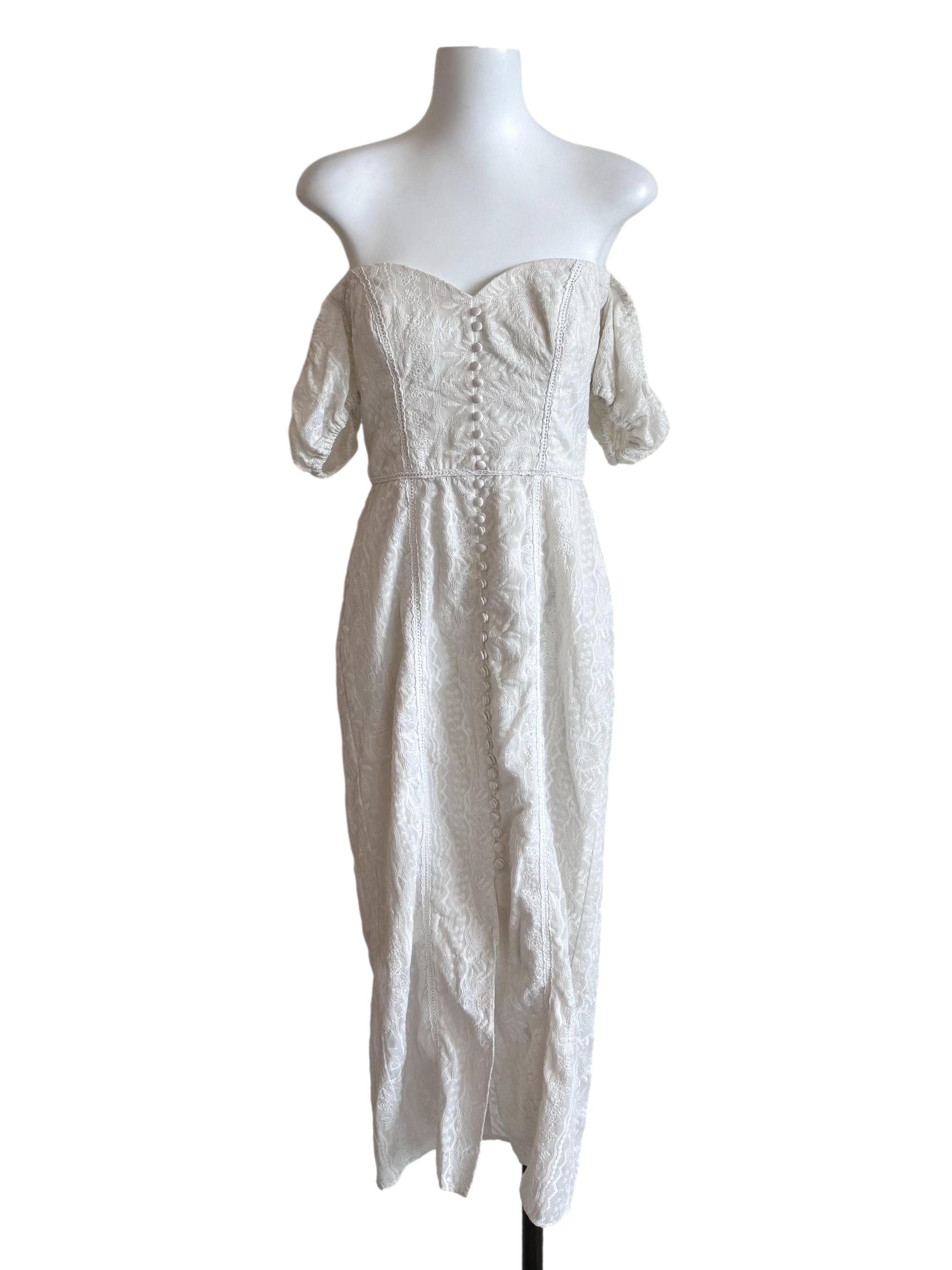 White Lace Off Shoulder Bodycon Dress