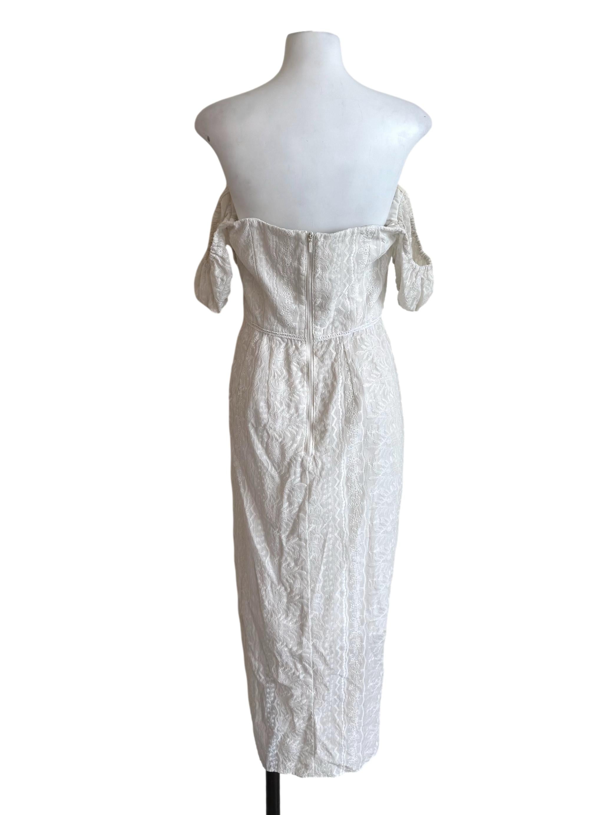 White Lace Off Shoulder Bodycon Dress