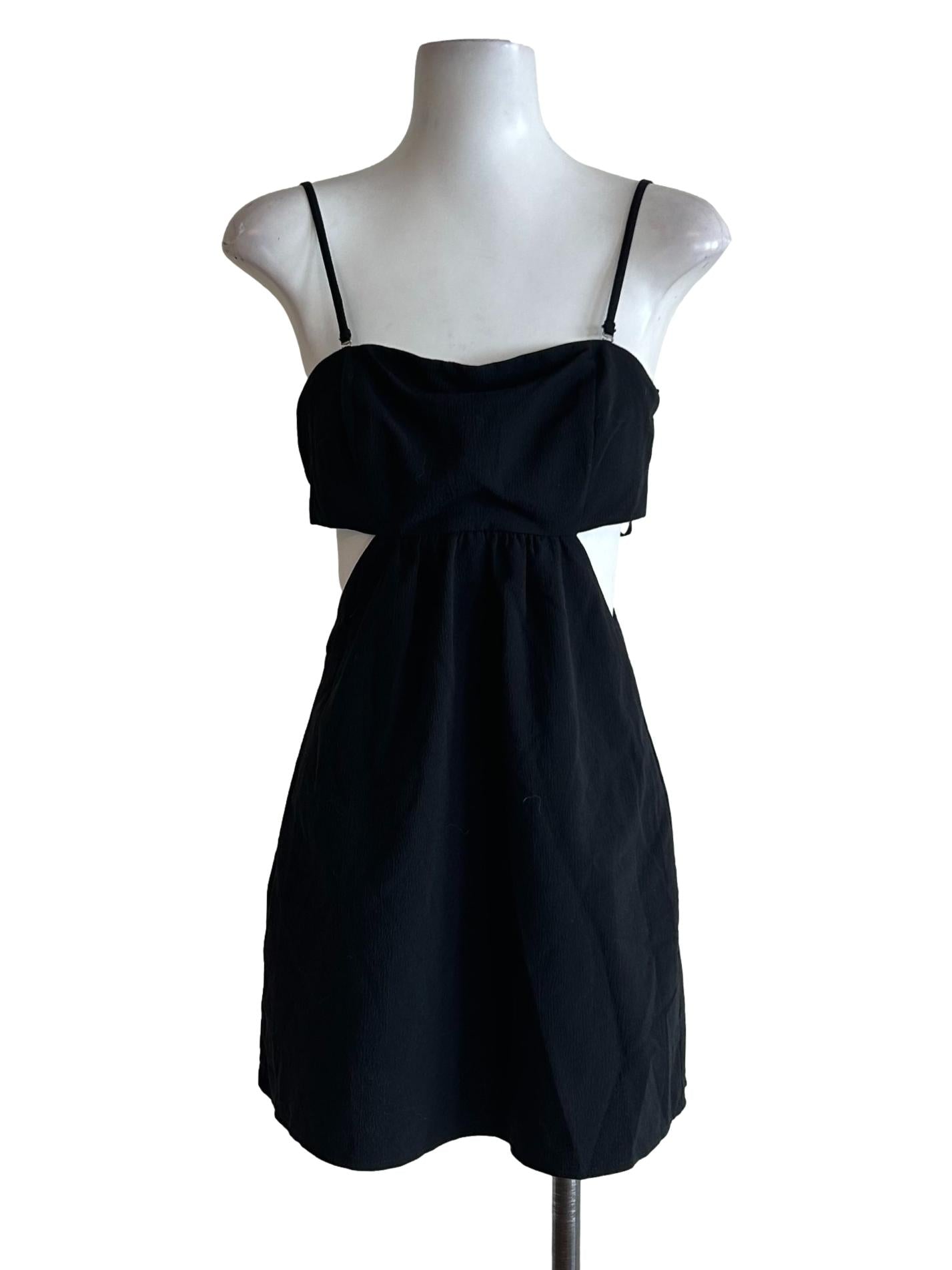 True Black Cut Out Cami Dress