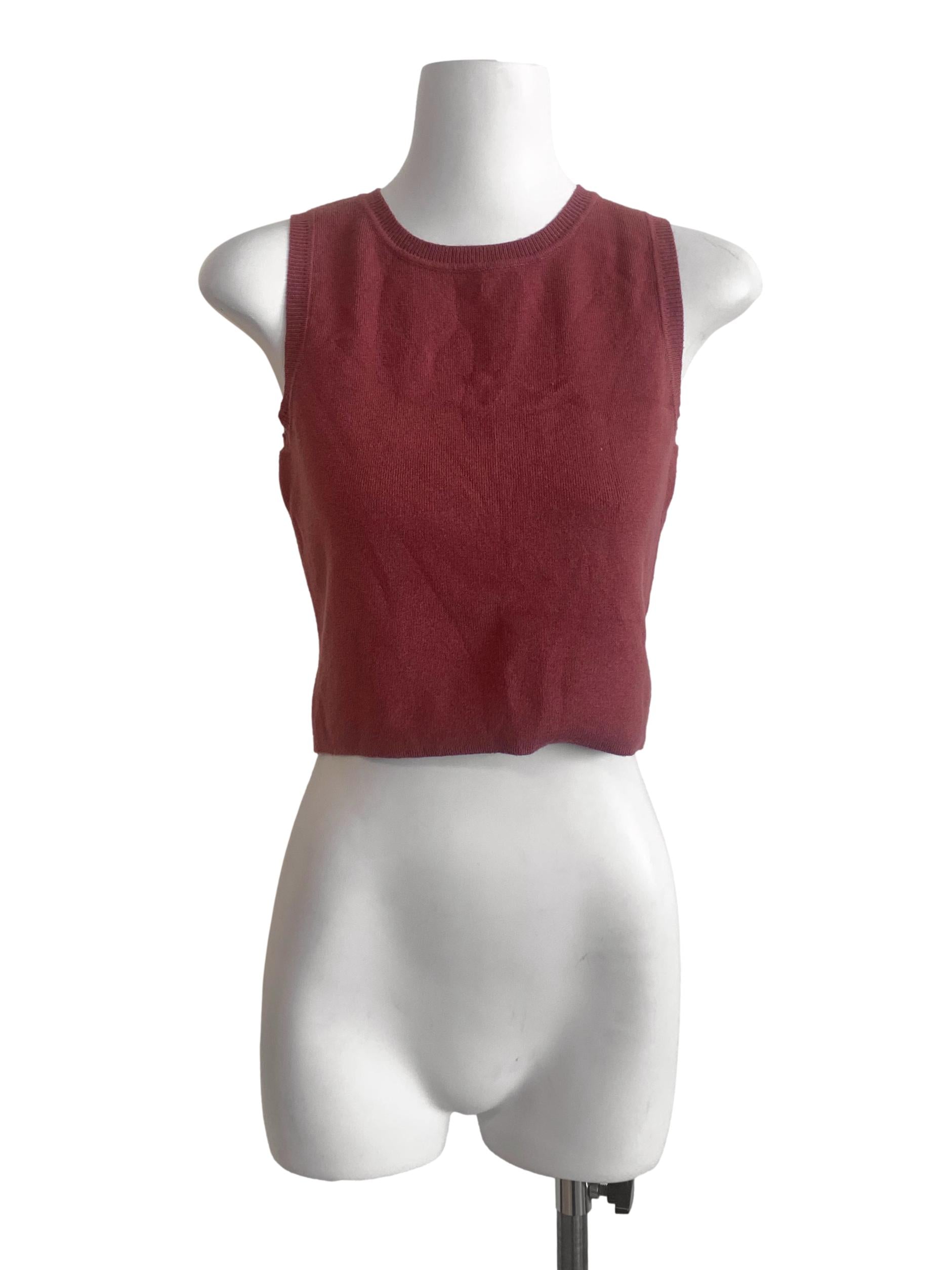 Brick Red Round Neck Top TCL