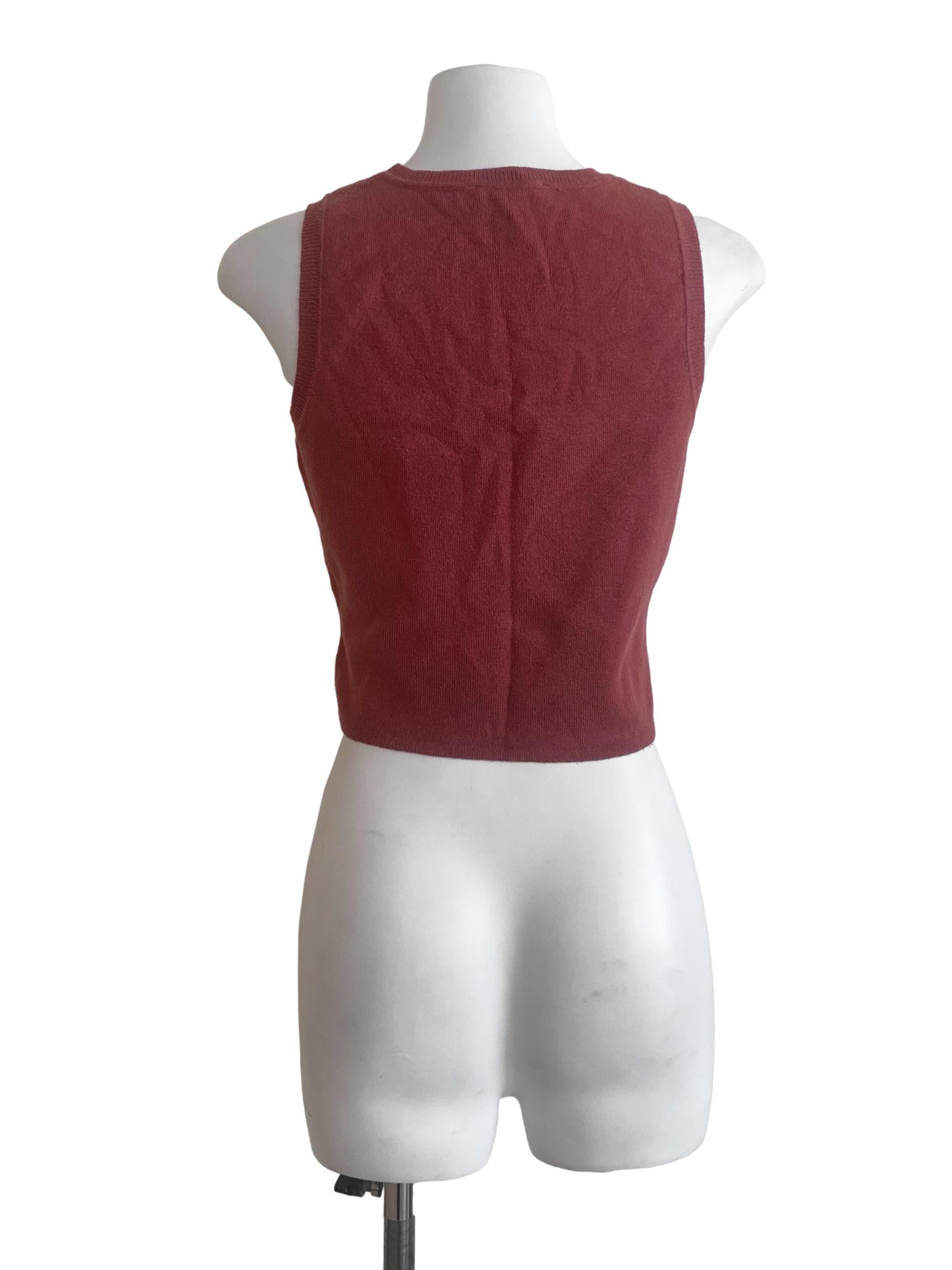 Brick Red Round Neck Top TCL