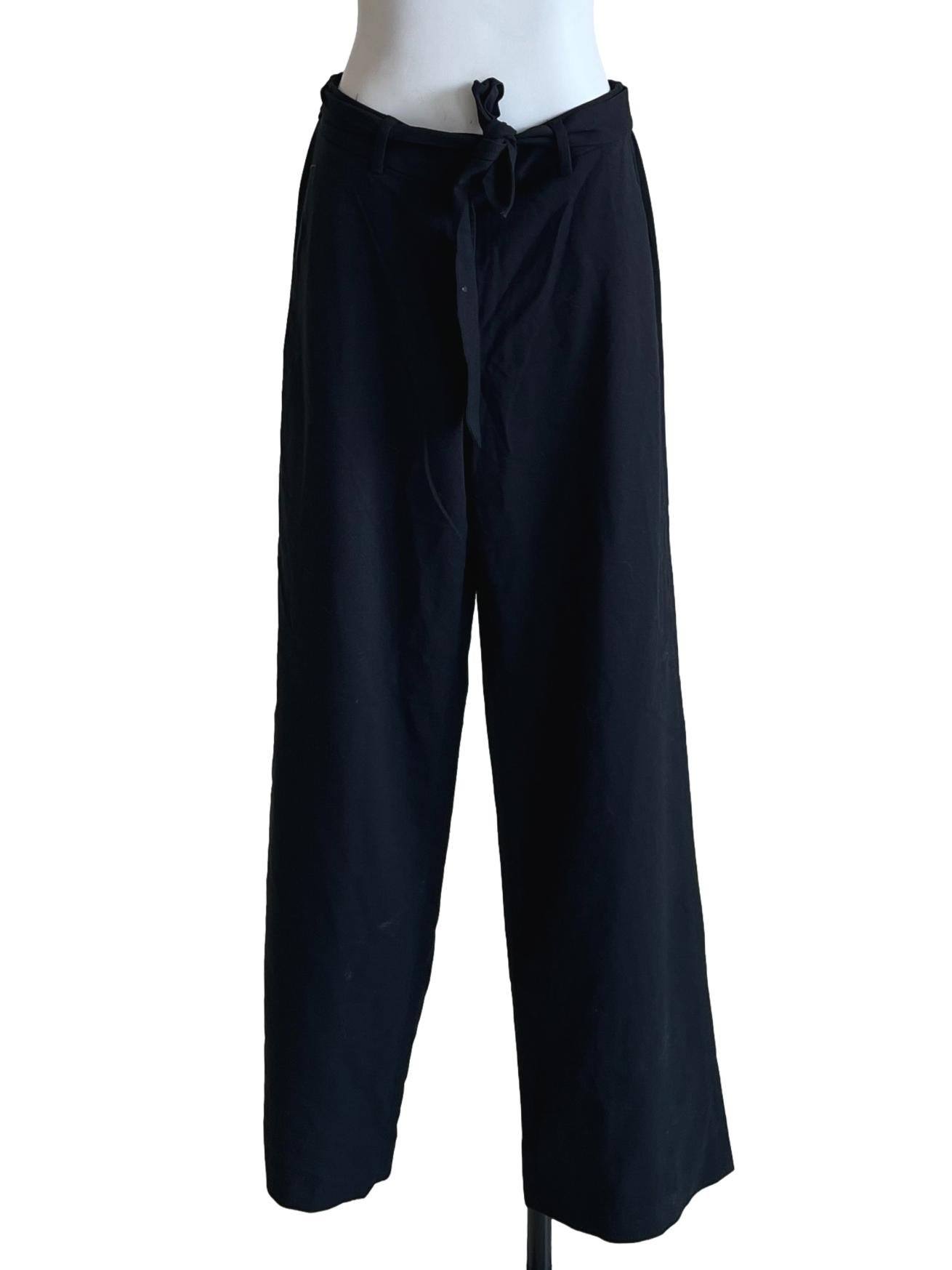 Black Straight Cut Slack Pants