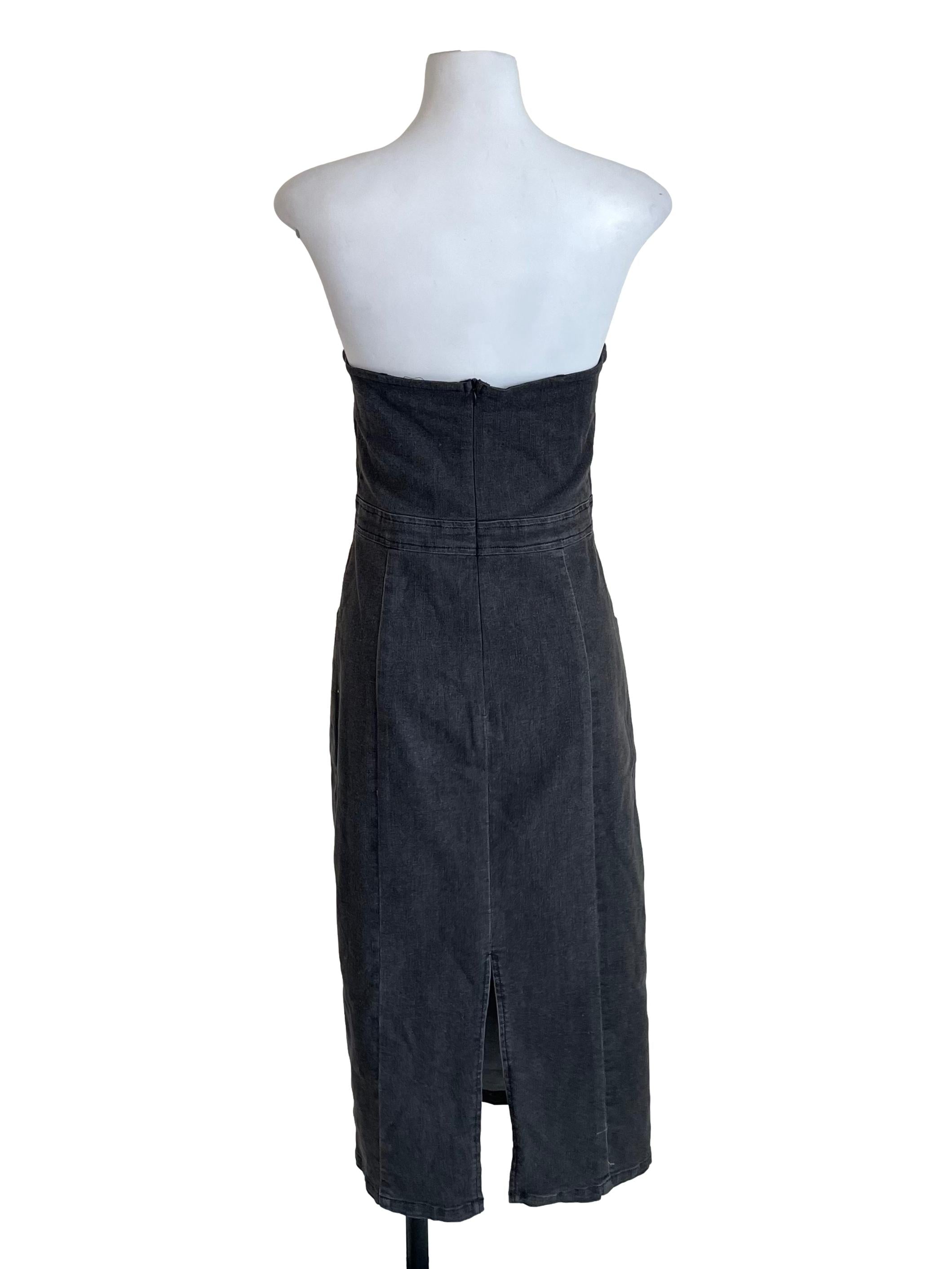 Ash Strapless Denim Slip Dress