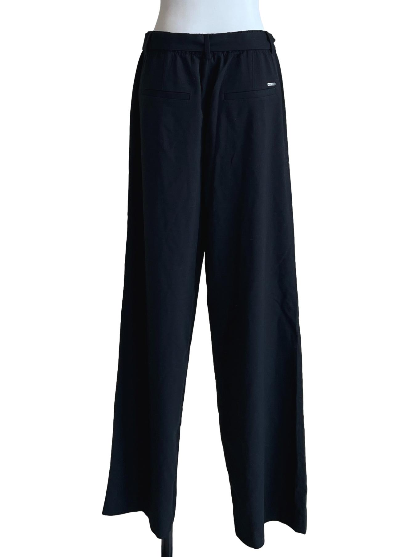 Black Straight Cut Slack Pants