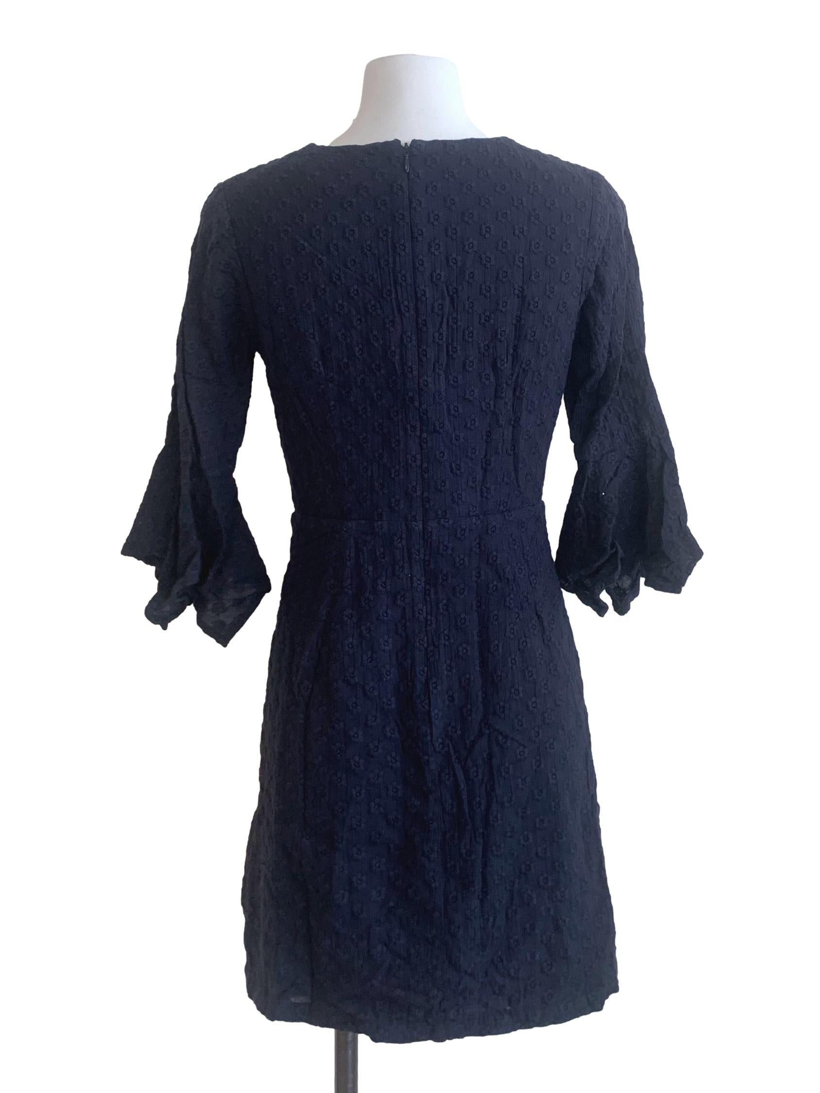 Navy Blue Floral Pattern Dress LB