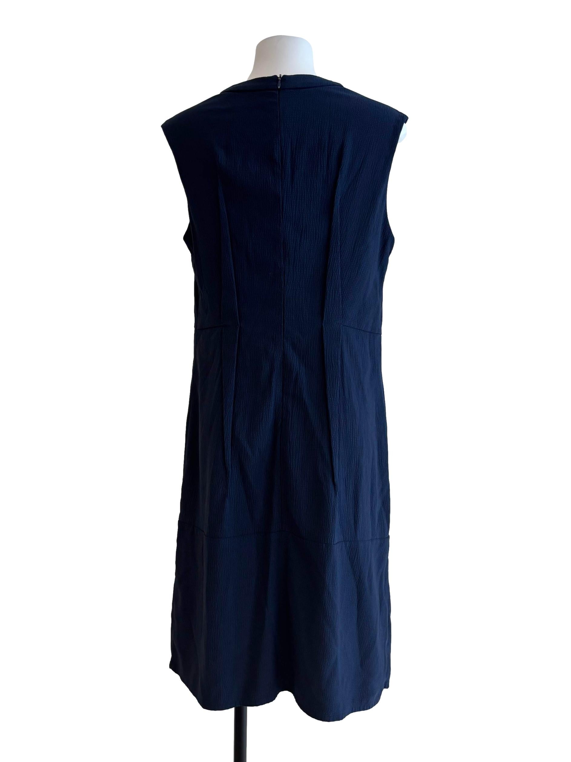 Navy Blue Sleeveless Shift Dress