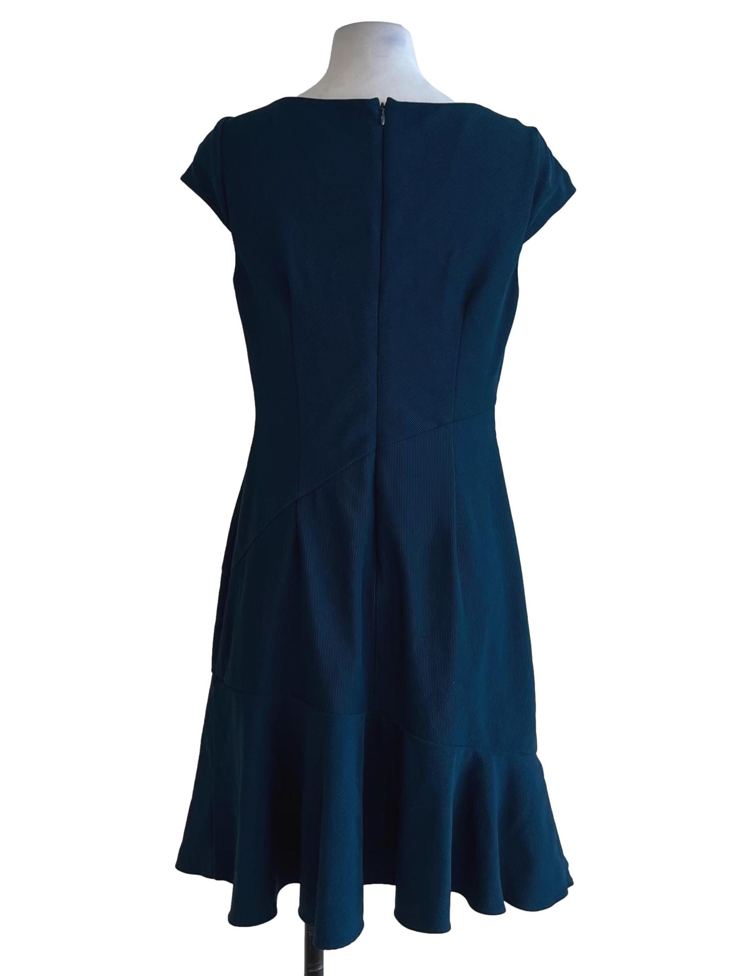 Aegean Blue Jewel Neckline Empire Dress