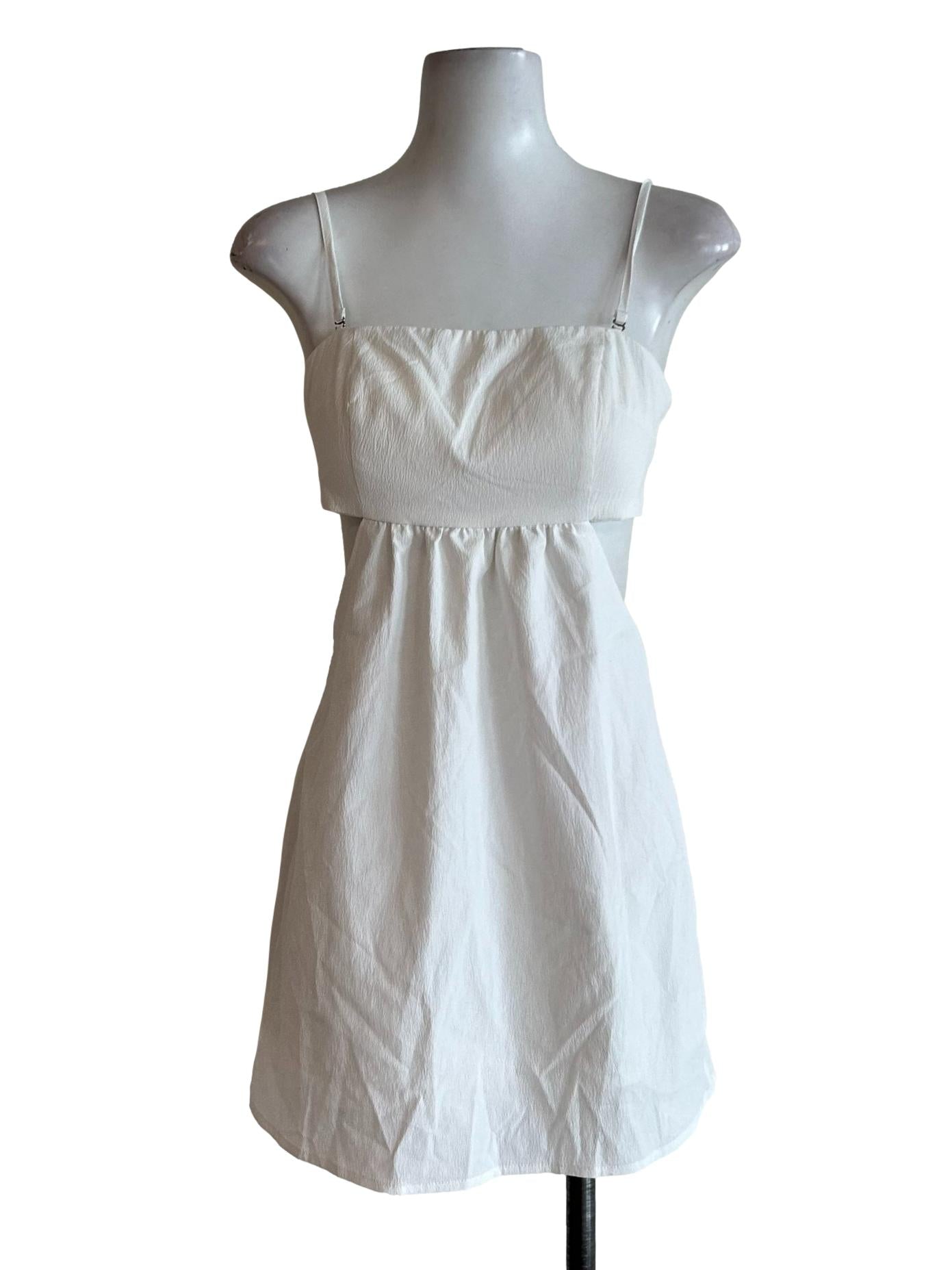 Egg Shell White Cut Out Cami Dress