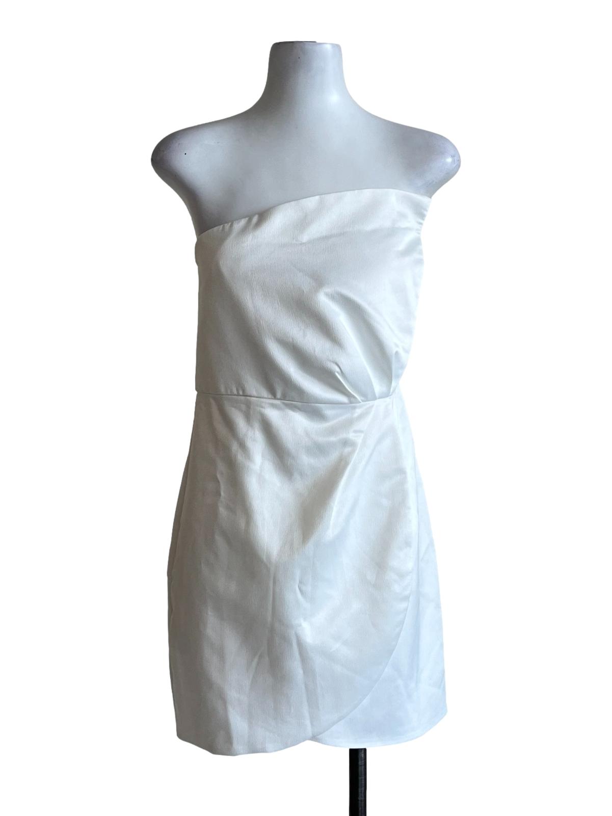 Pearl White Strapless Mini Dress