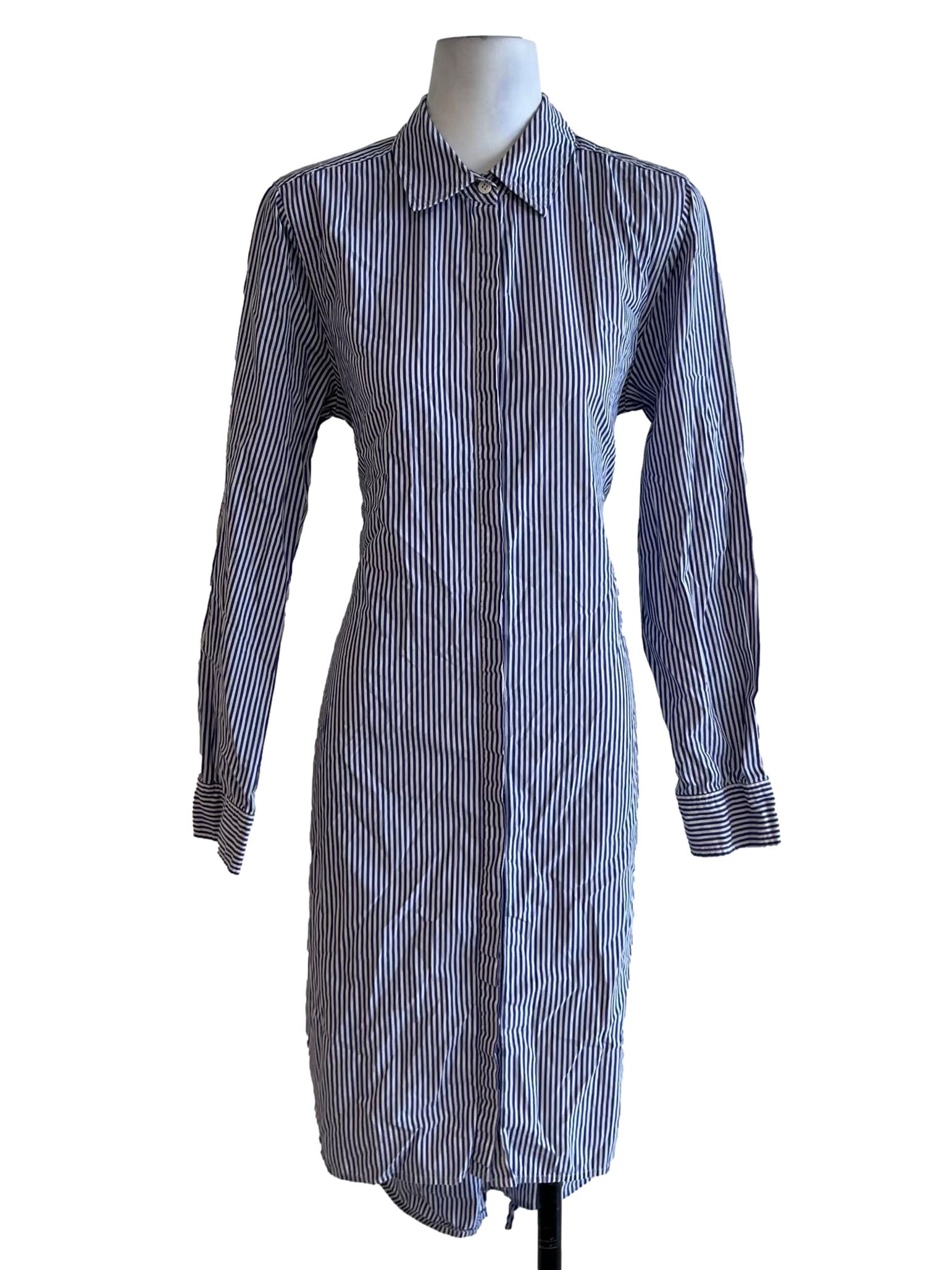 Blue Bengal Stripe Shirt Dress