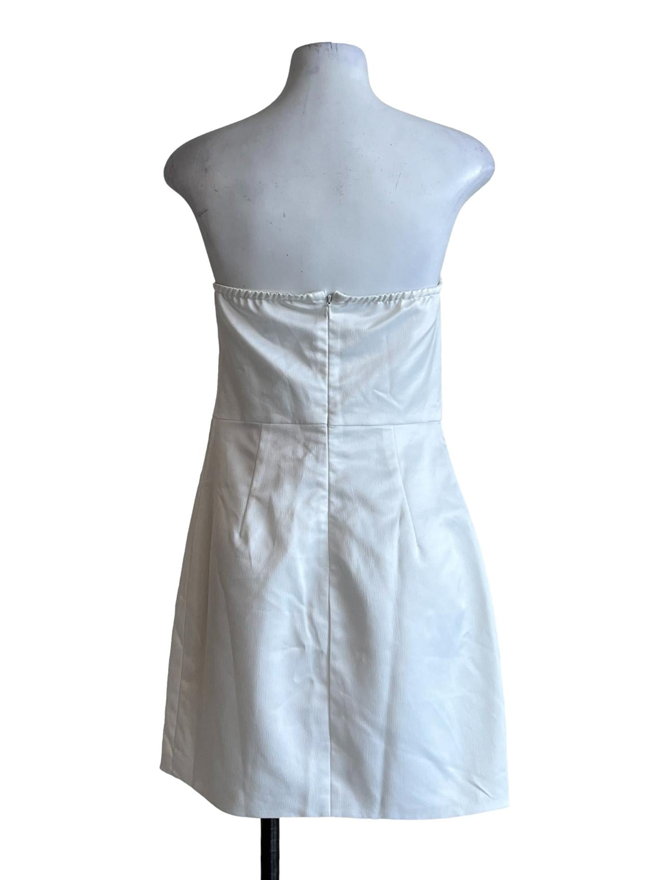 Pearl White Strapless Mini Dress