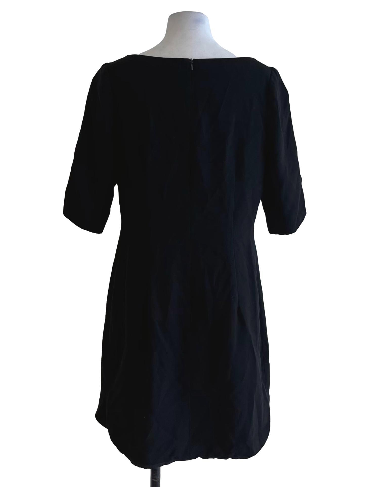 Black Jewel Neckline Empire Dress