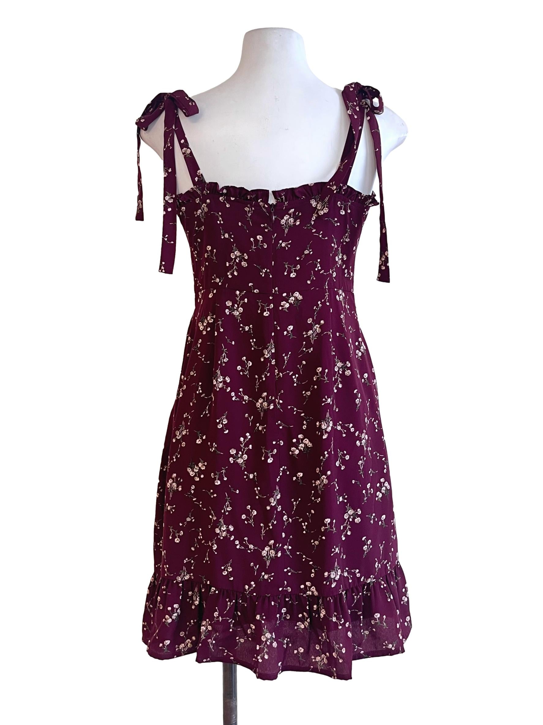 Red Floral Pattern Sleeveless Sundress