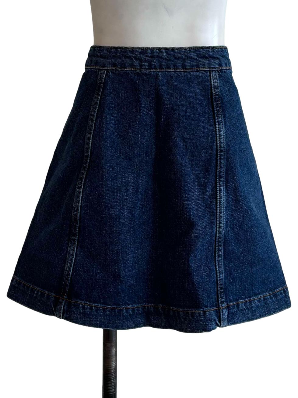 Denim Blue Button Mini Skirt
