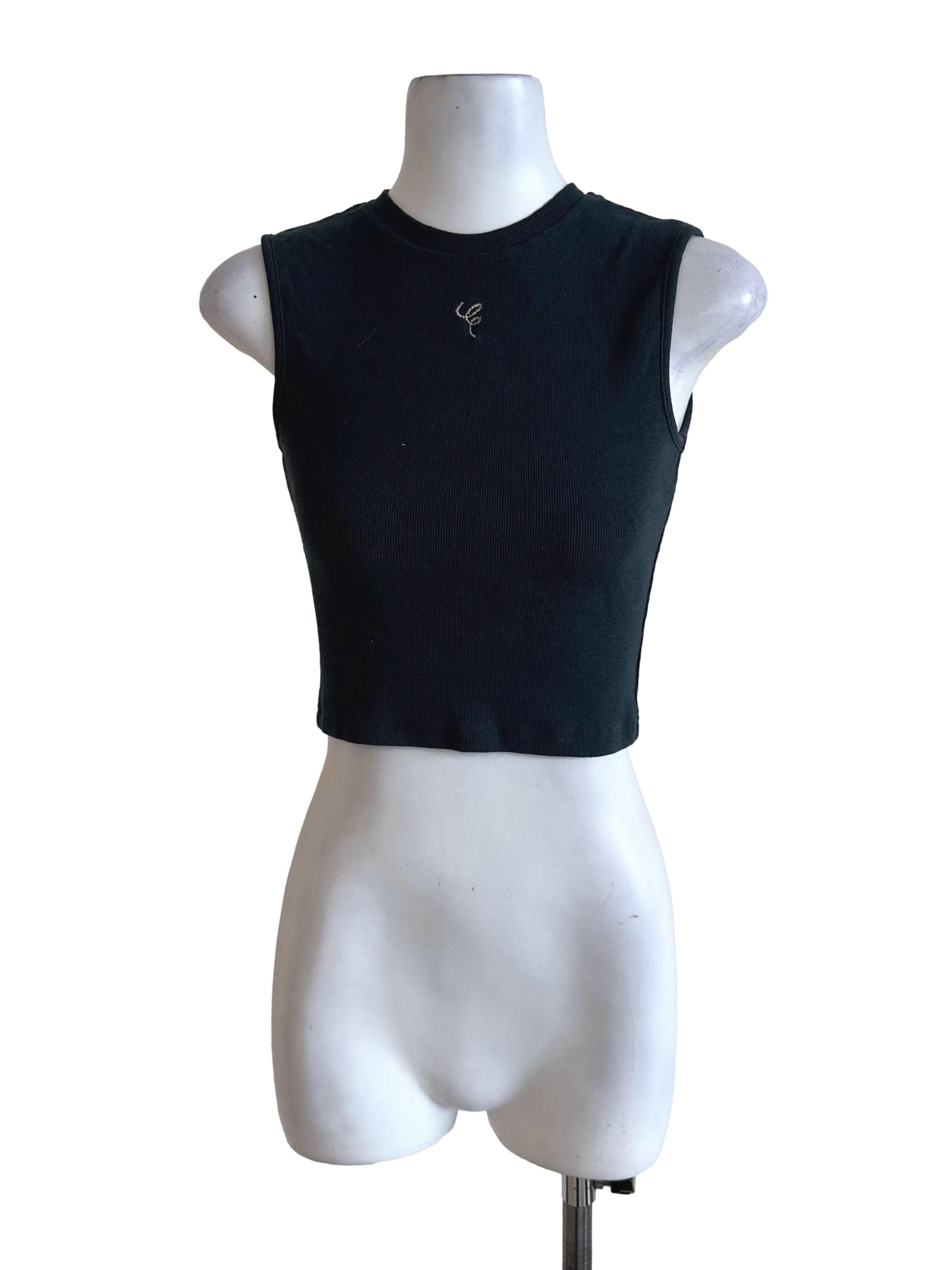 Dark Teal Green Knit Embroidery Top TTR