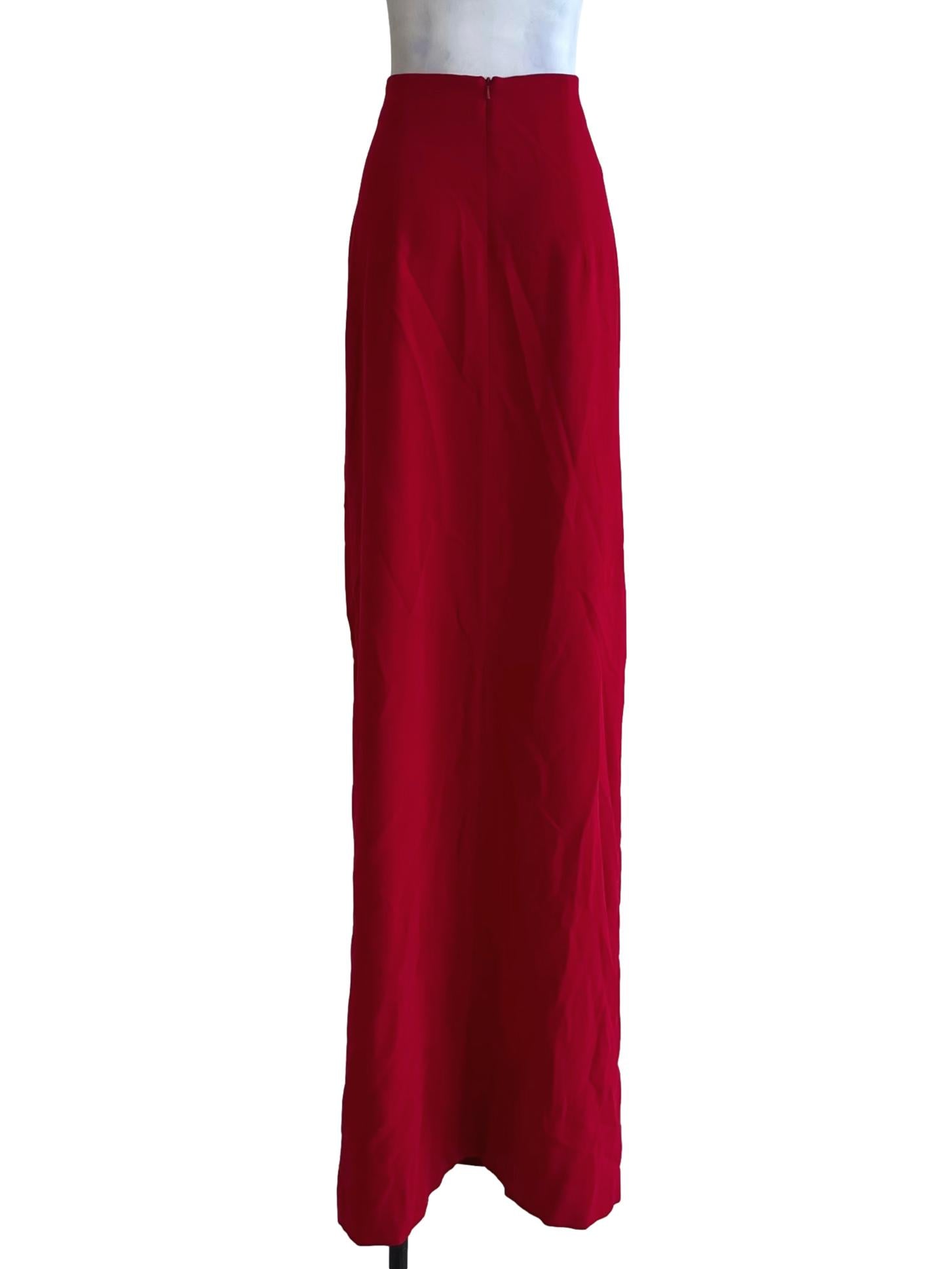 Rose Red High-Waisted A-Line Skirt