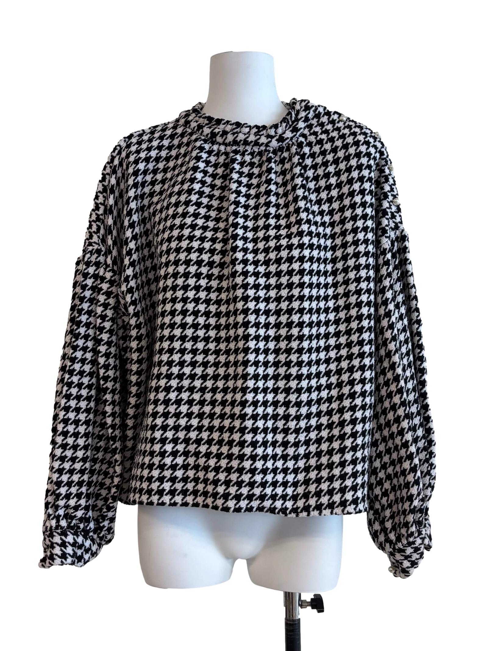 Black And White Houndstooth Top