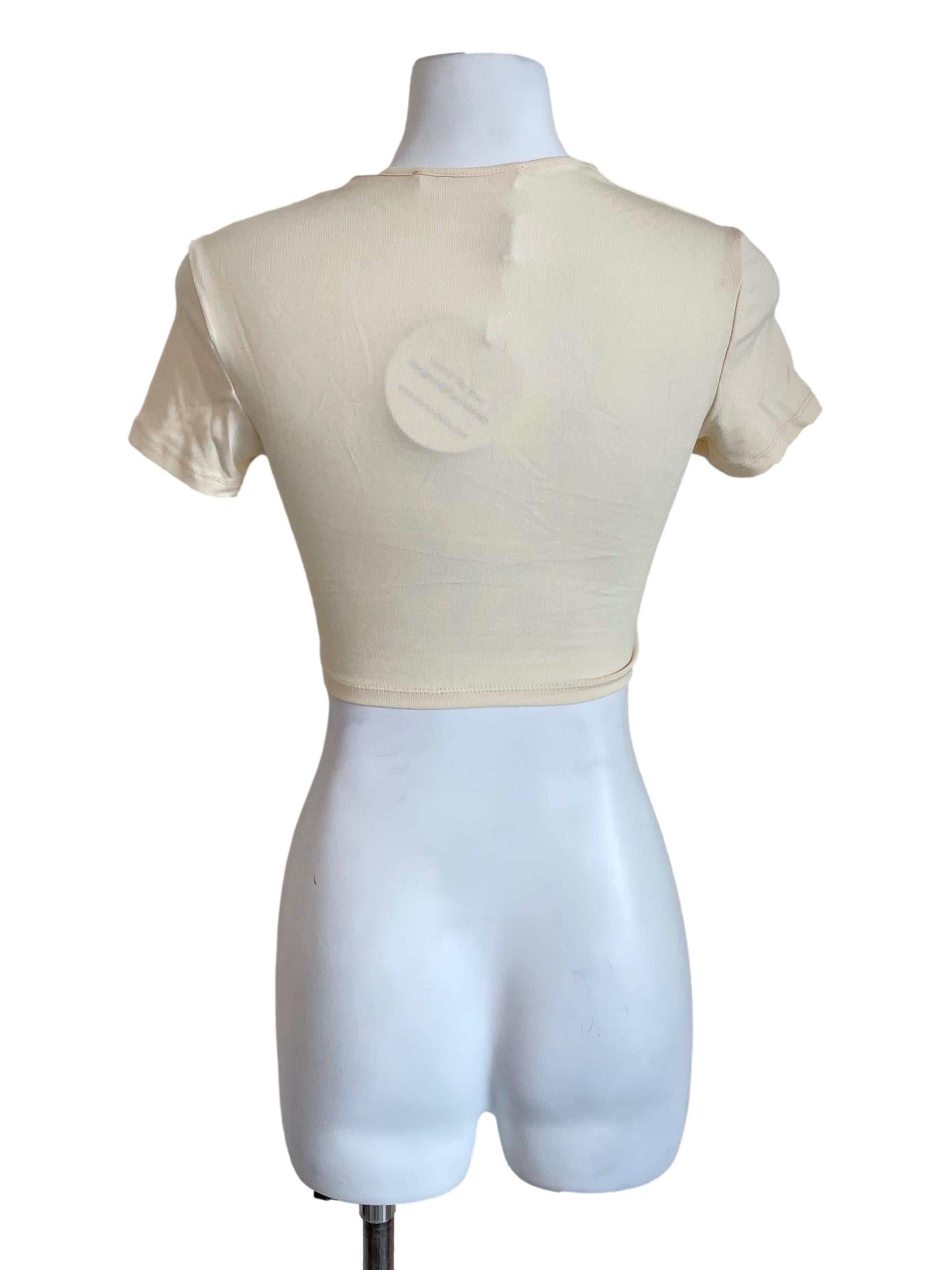 Cream Queen Anne Crop Tee