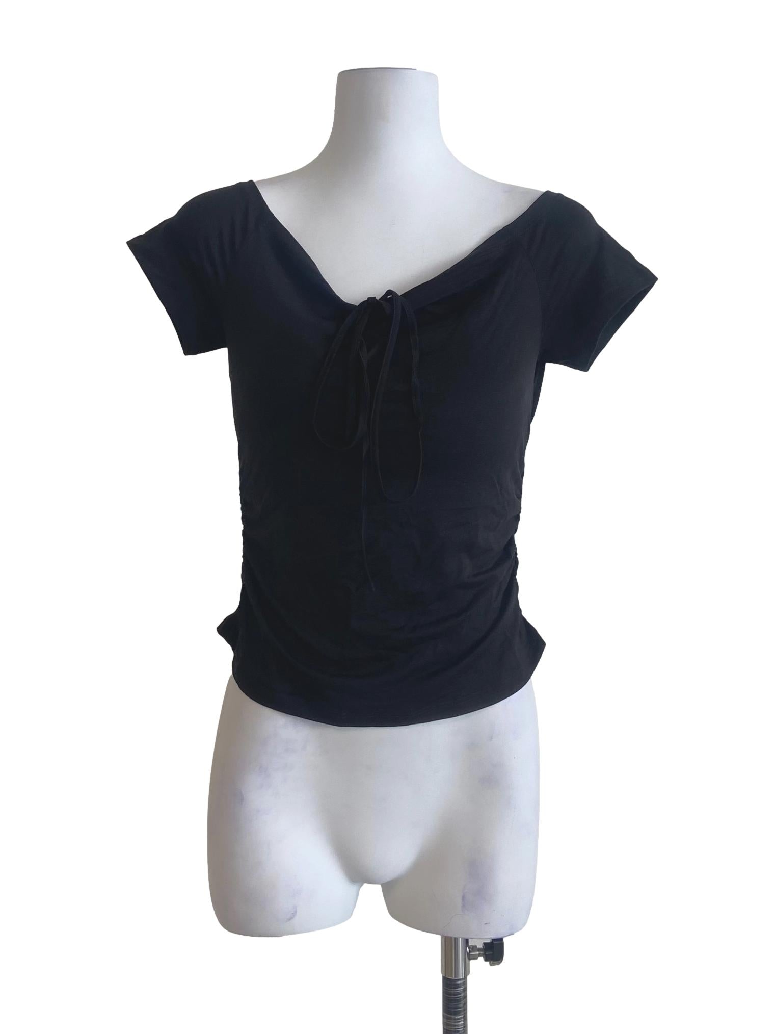 Black Twill Fit Blouse