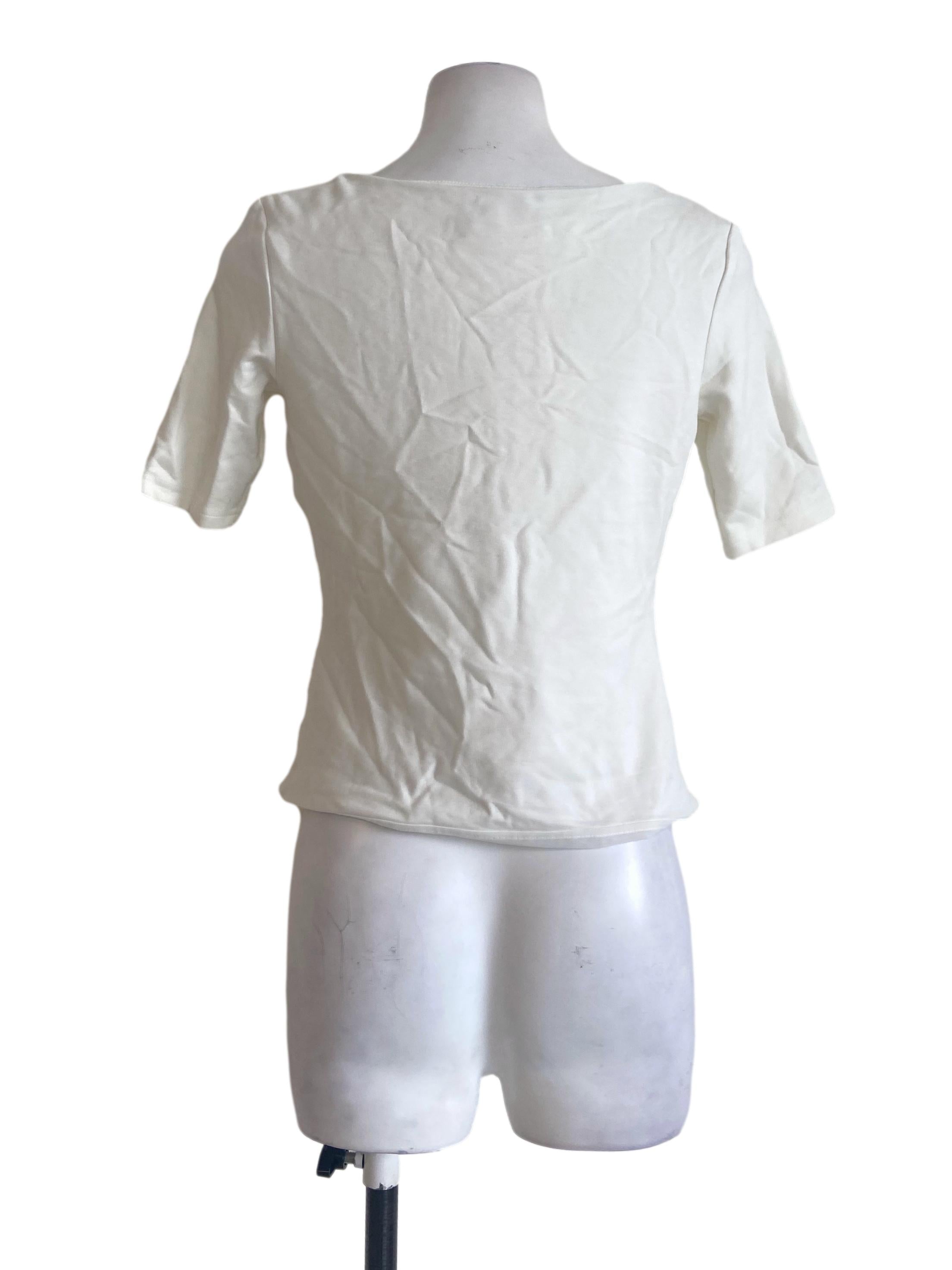 White Twill Square Neck Blouse LB
