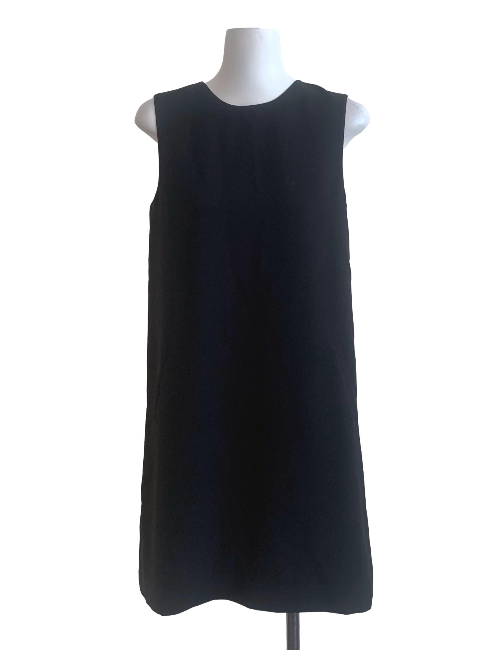 Black Round Neck Trapezoid Dress LB