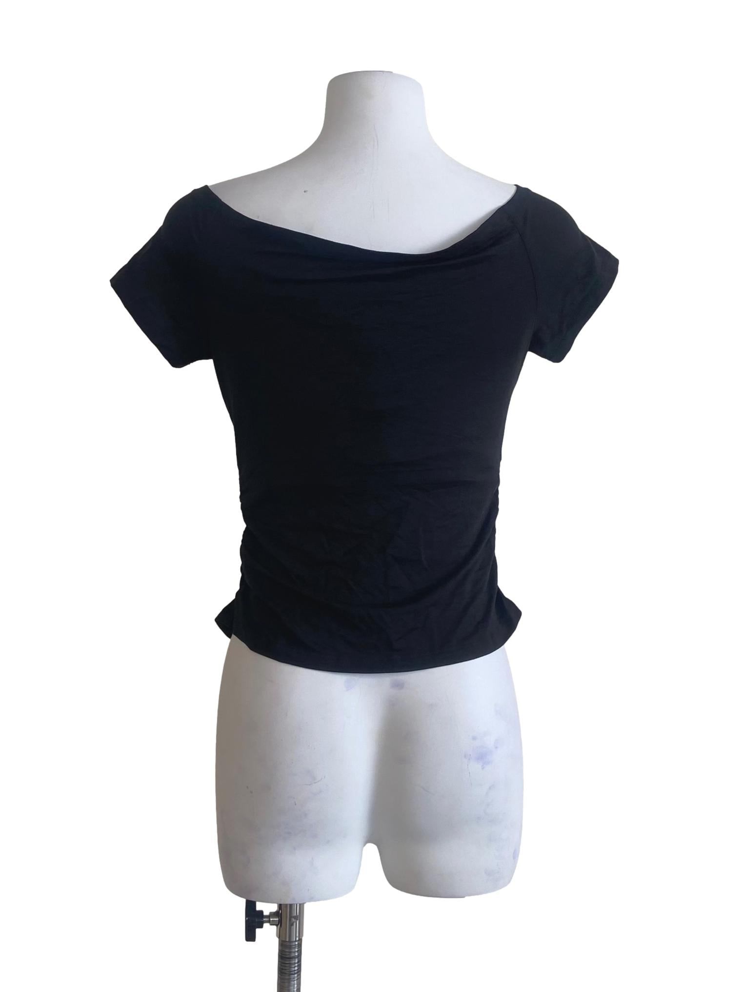 Black Twill Fit Blouse