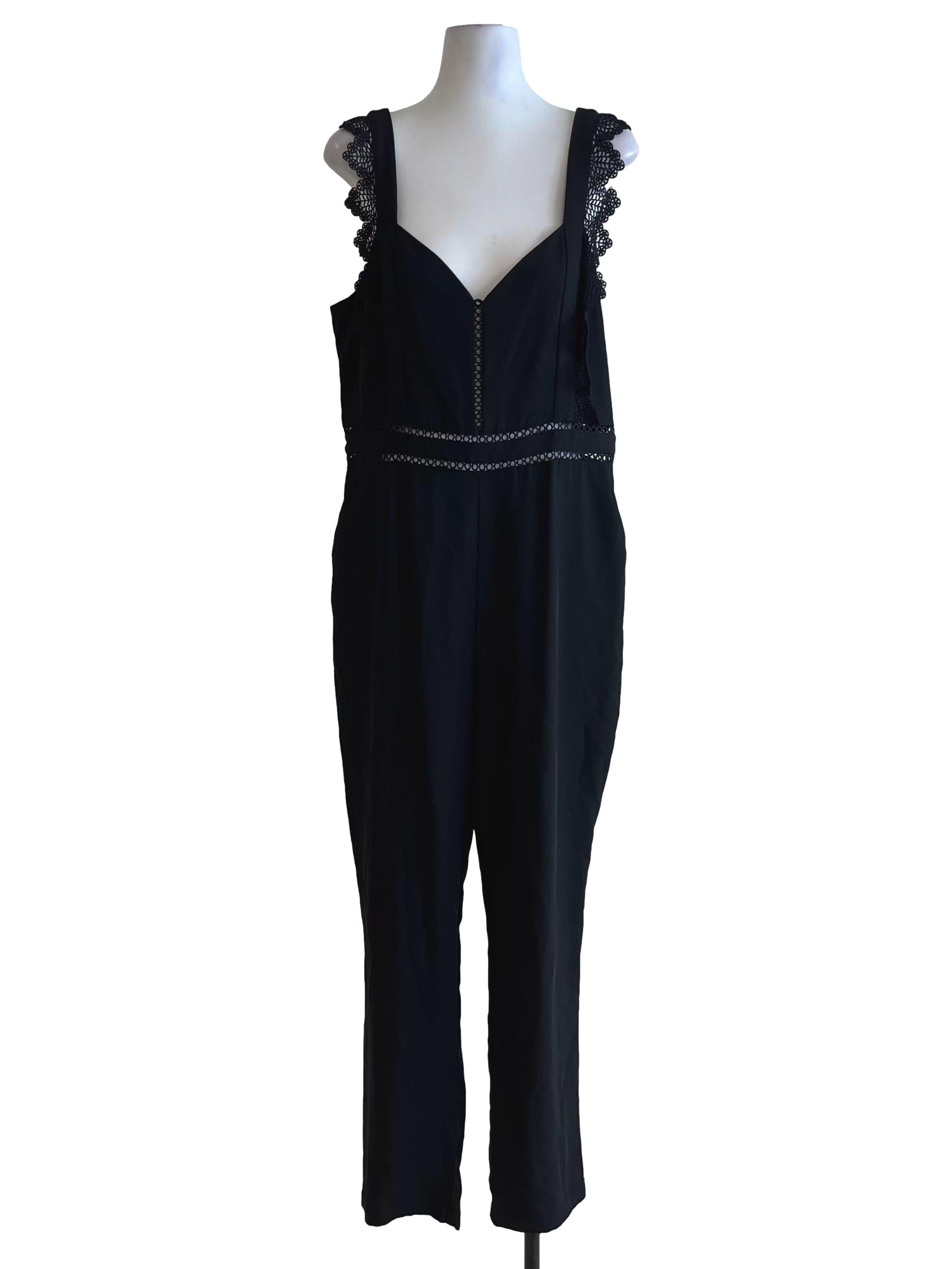 Black V-Neckline Jumpsuit