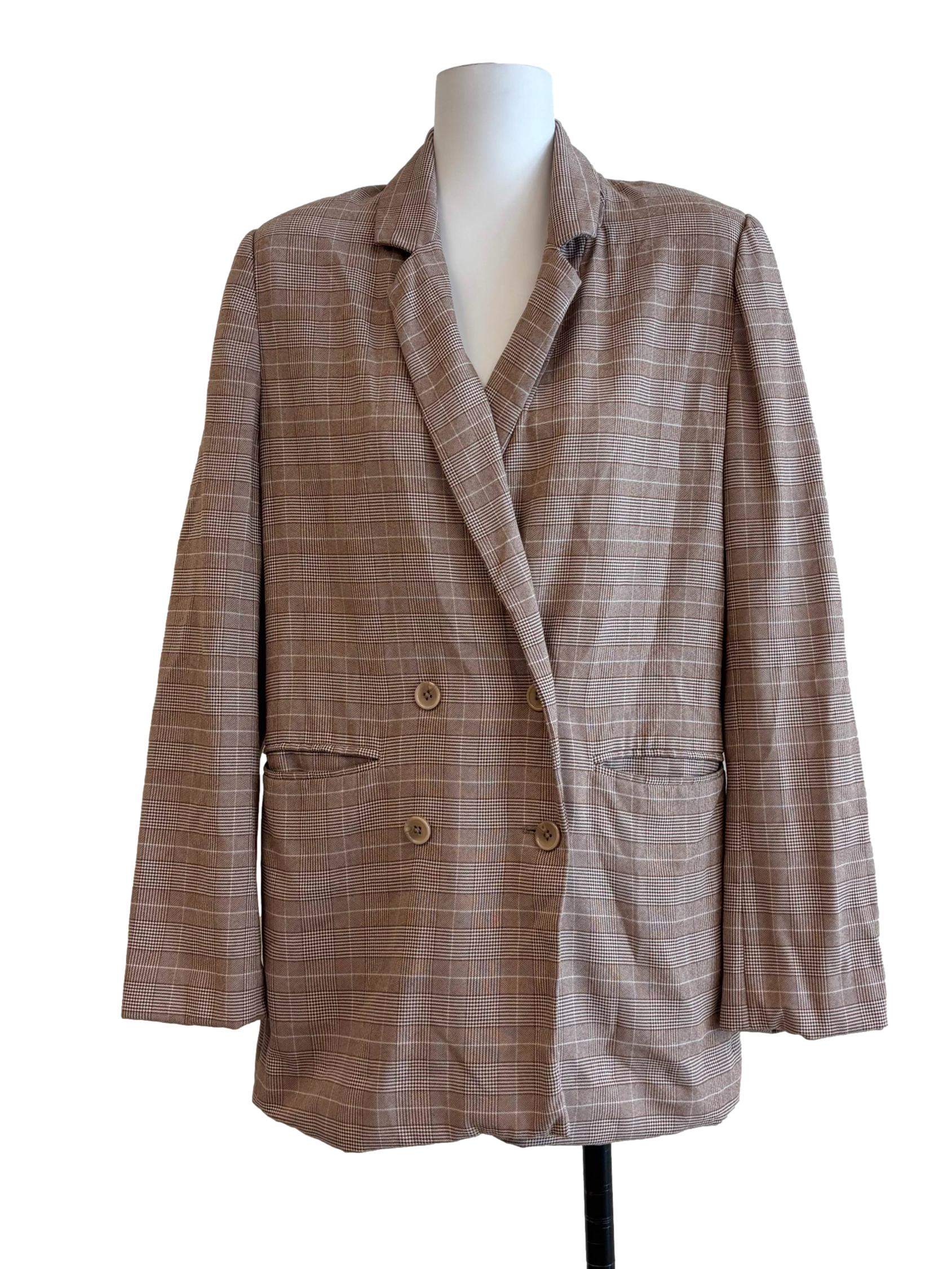 Cashmere Beige Double Breasted Blazer