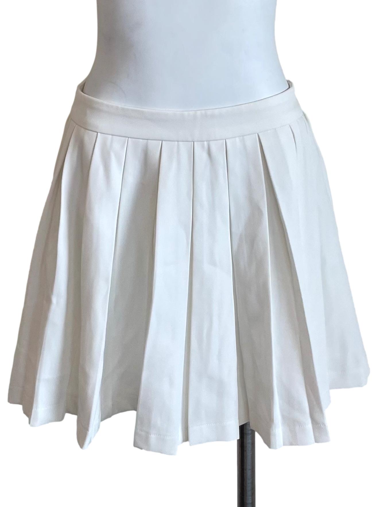 White Pleated Mini Skirt