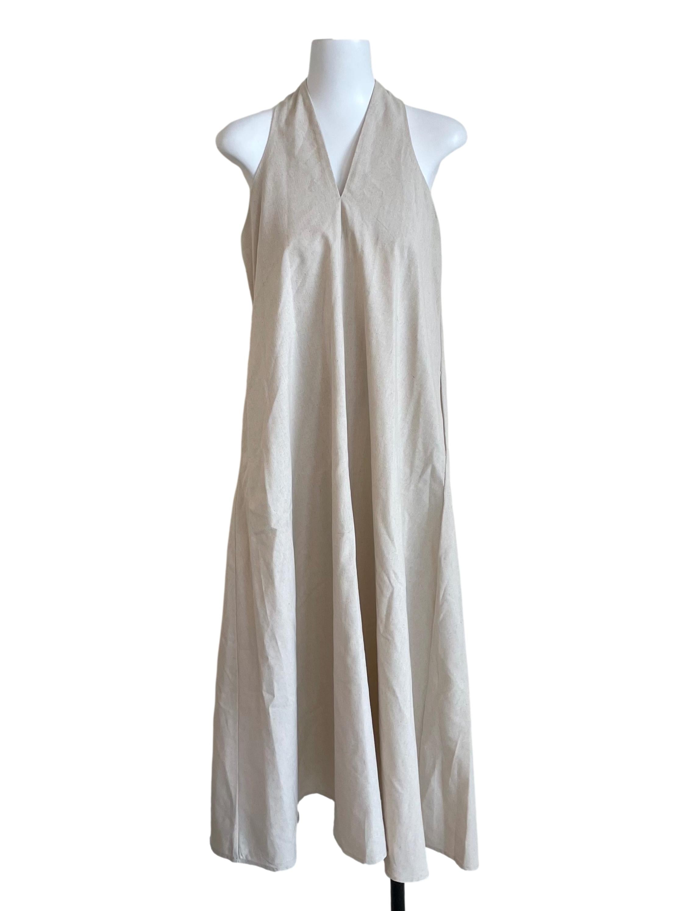 Linen Halter Neck Tent Dress