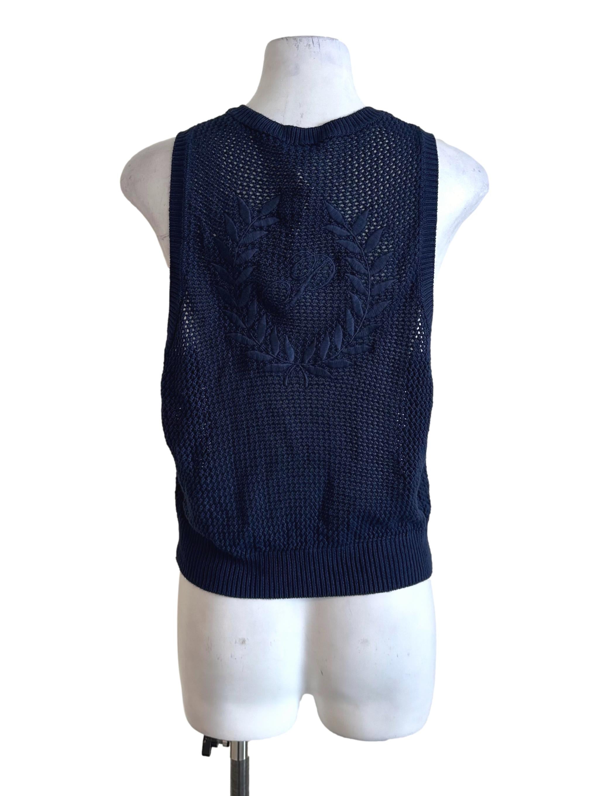 Navy Blue V Neck Knit Top