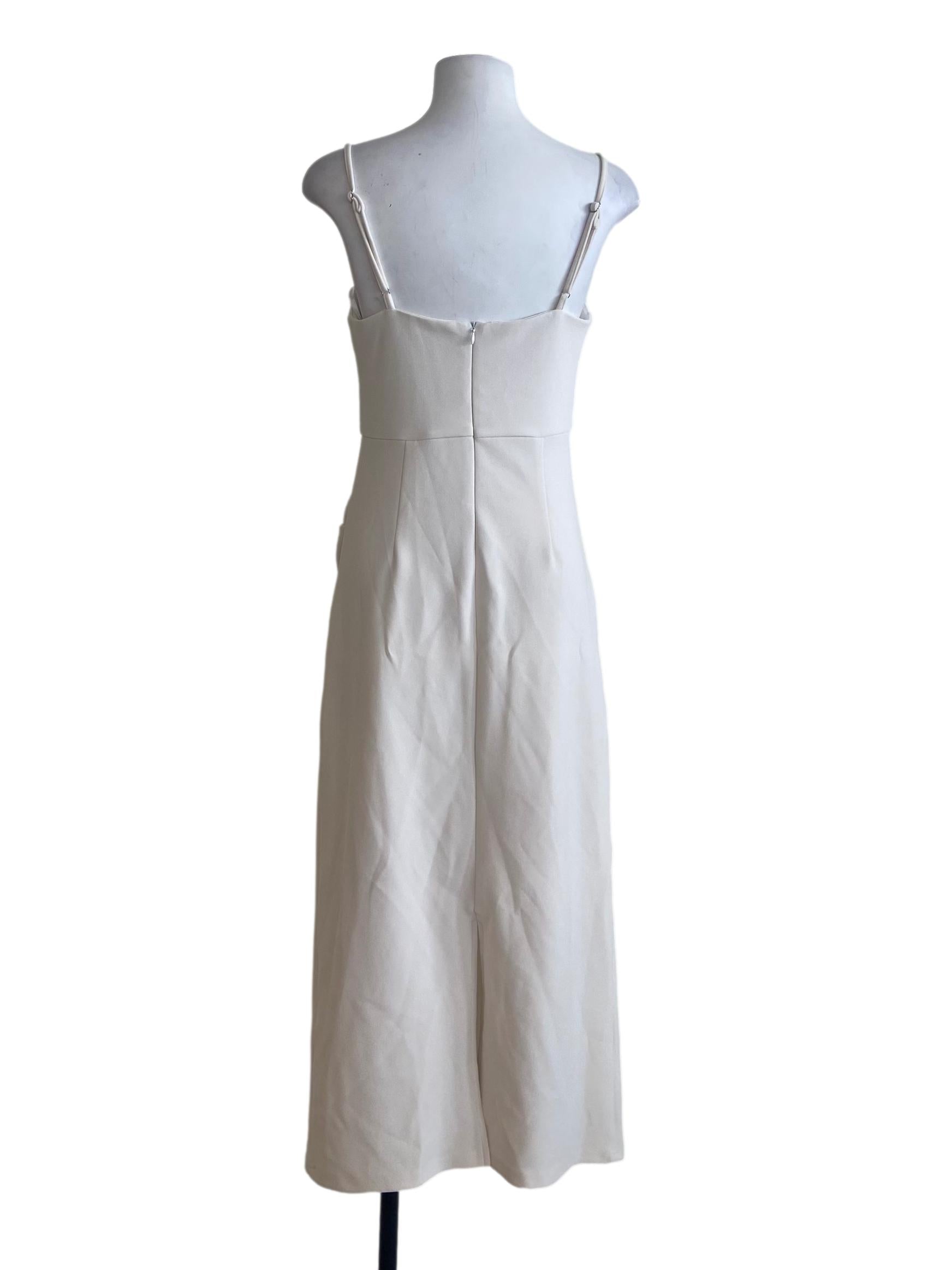 Cotton Beige Sleeveless Draped Bodycon Dress