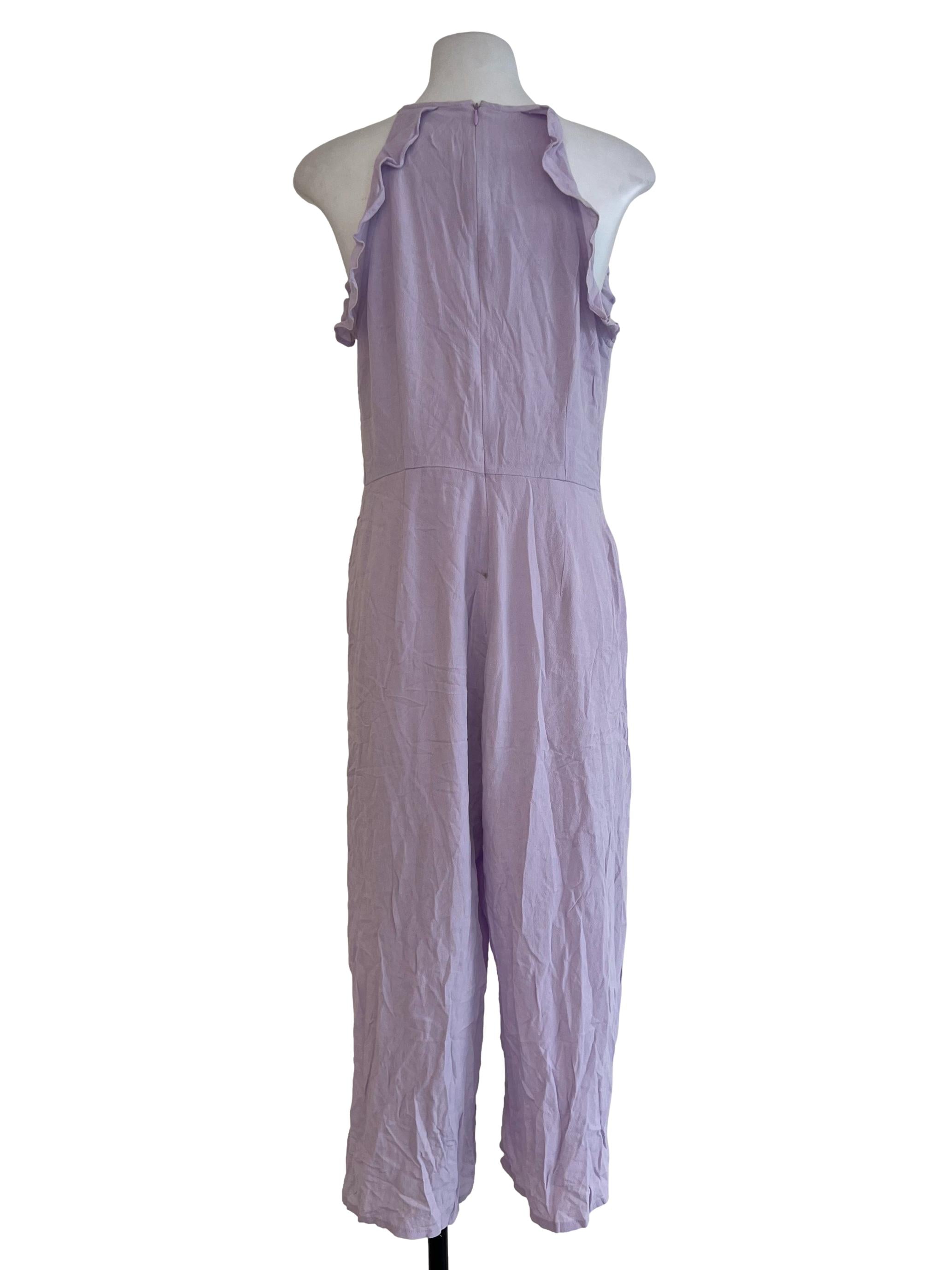 Purple Neck Strap Jumpsuits
