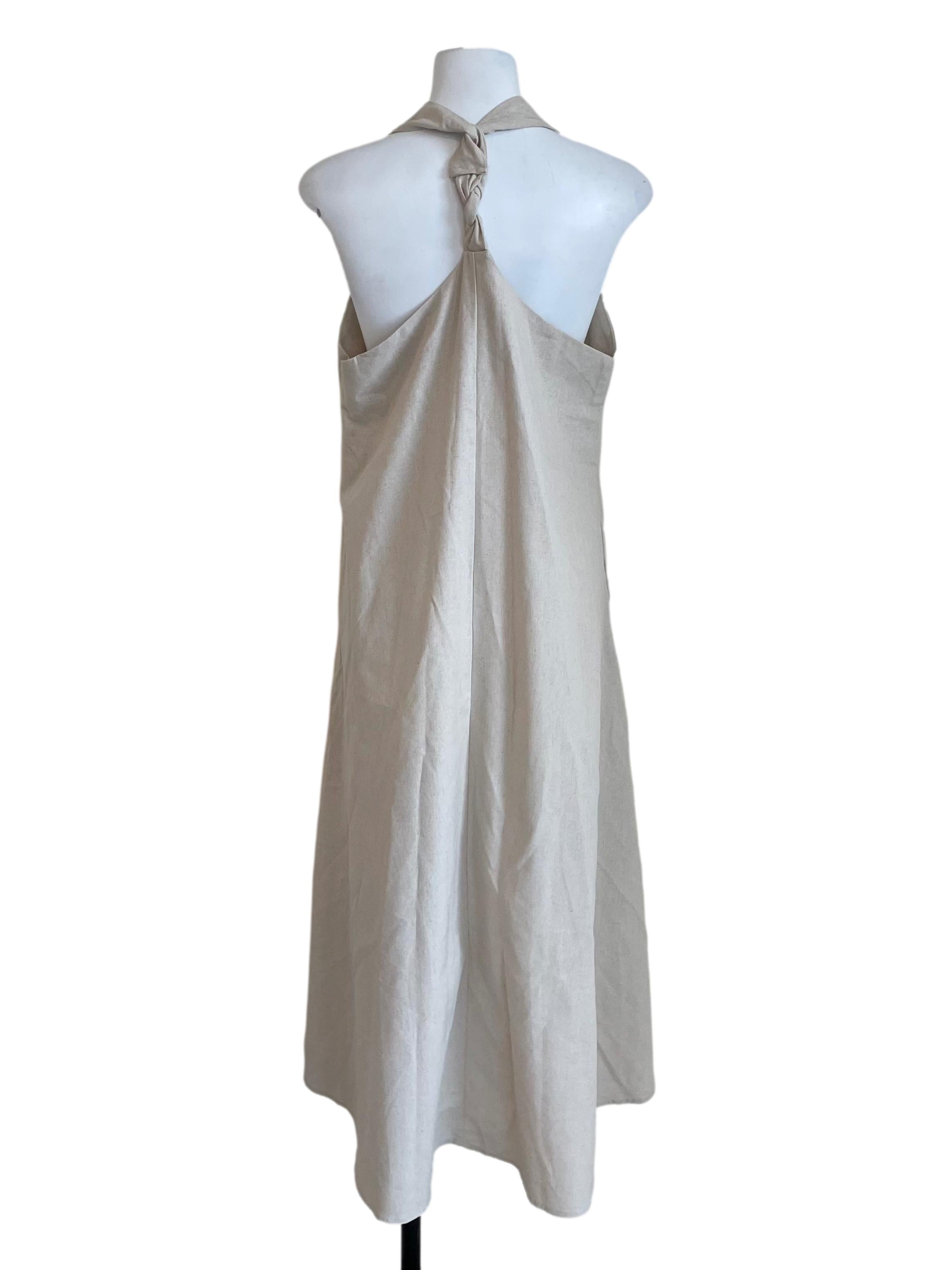 Linen Halter Neck Tent Dress