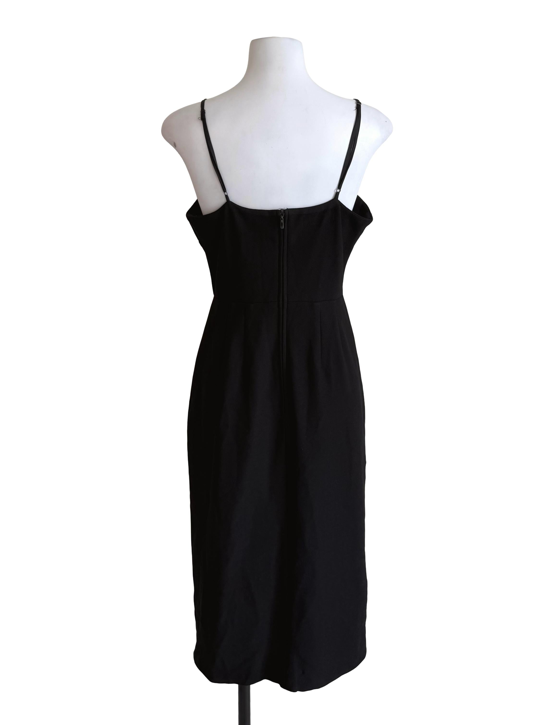 Black Lace Straps Slip Dress