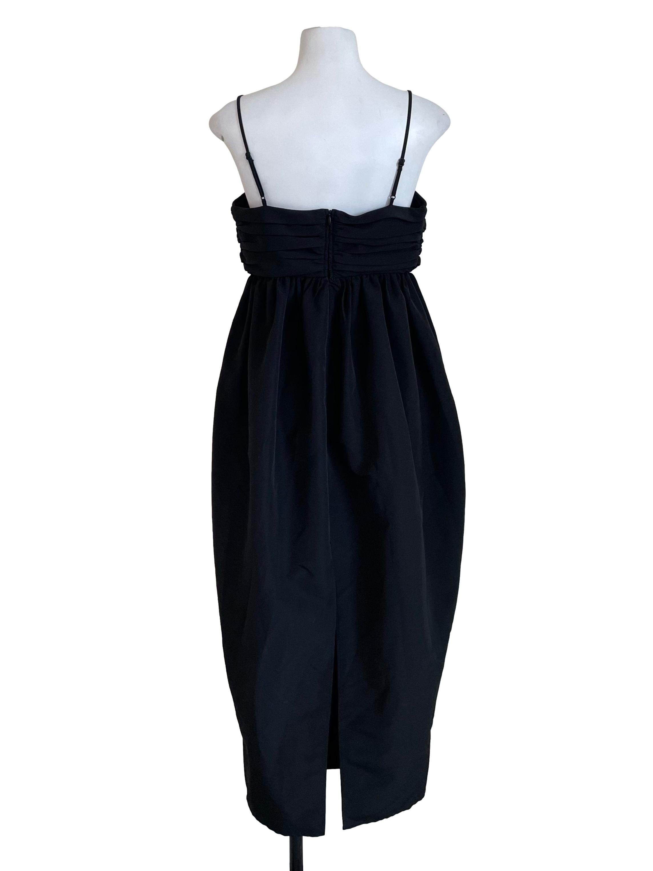 Black Draped Bubble Dress