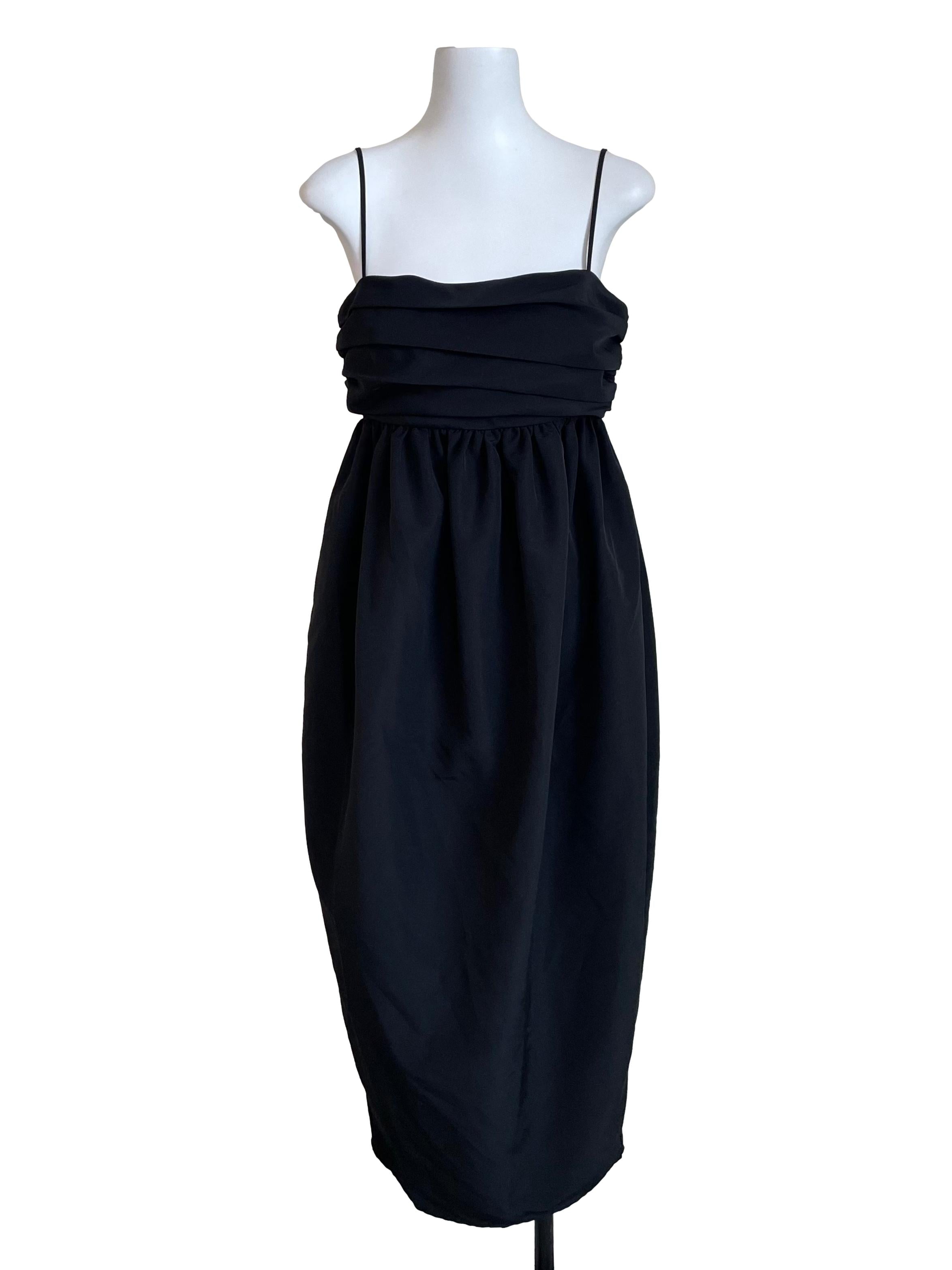 Black Draped Bubble Dress