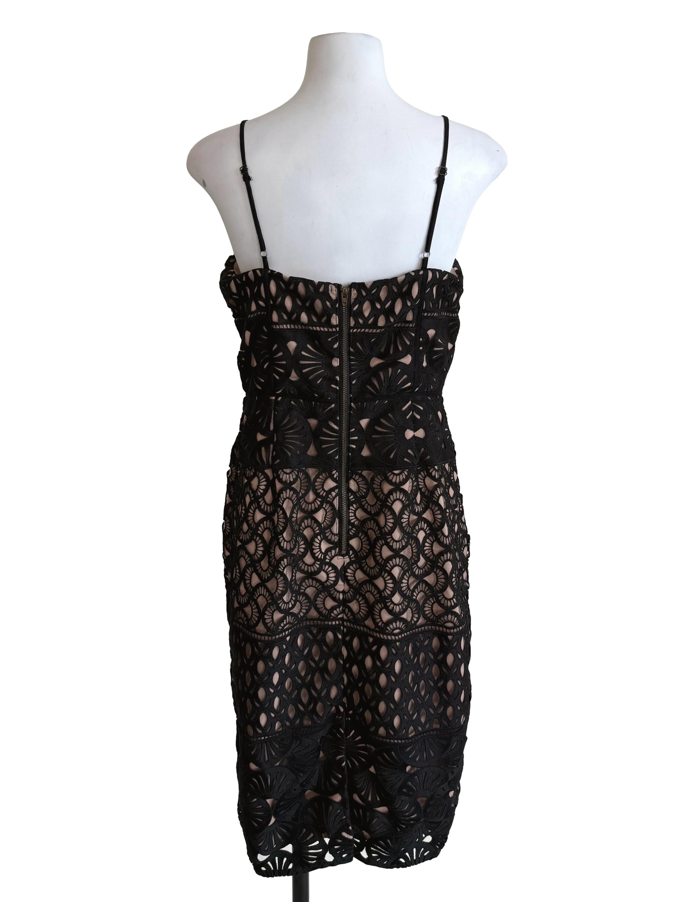 Black Embroidery Bustier Sheath Dress