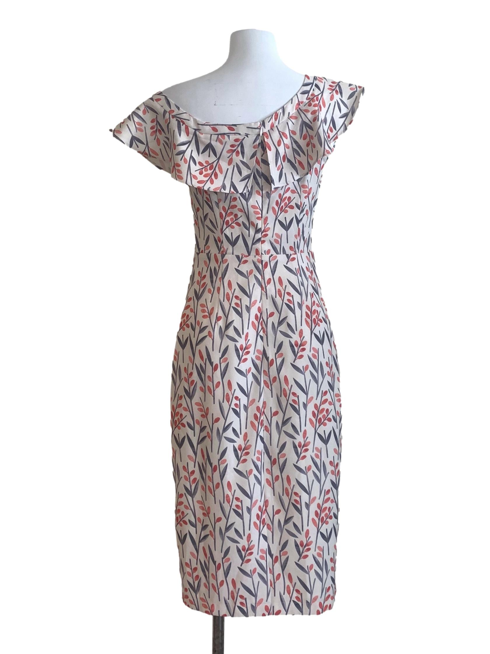 White Floral Pattern Dress LB