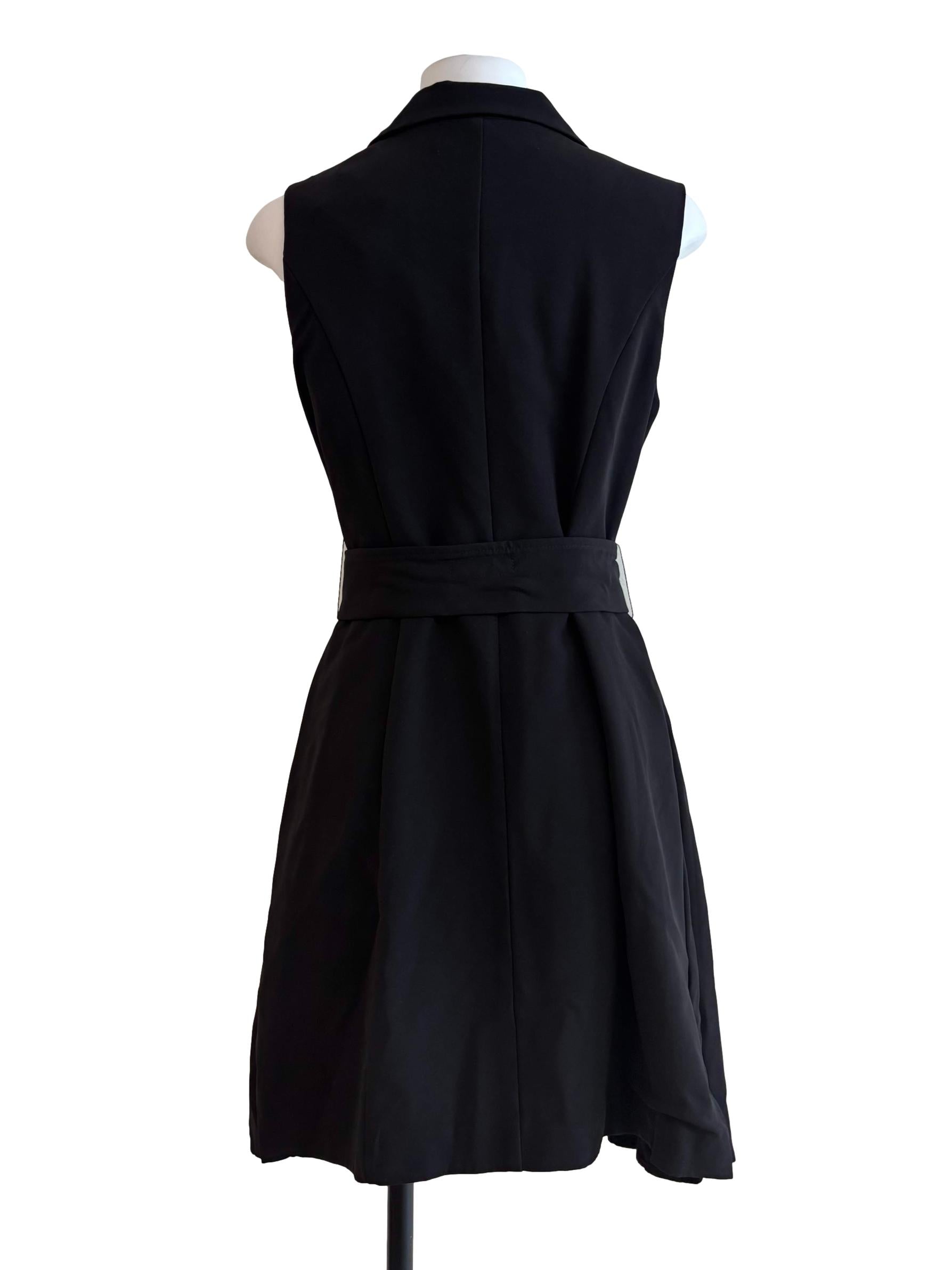 Slate Black Double Button Formal Dress