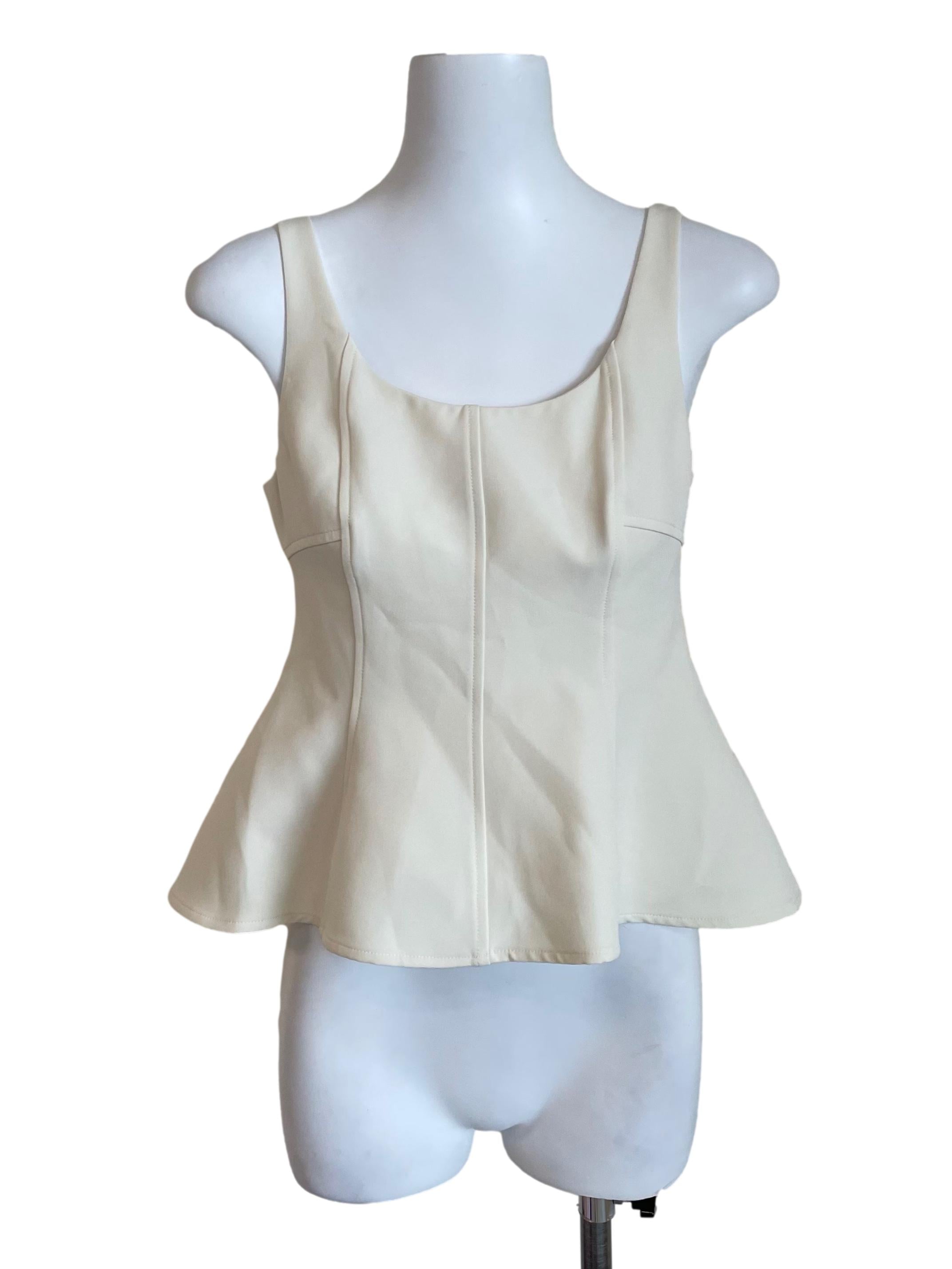 Cream Panelled Scoop Neck Camisole