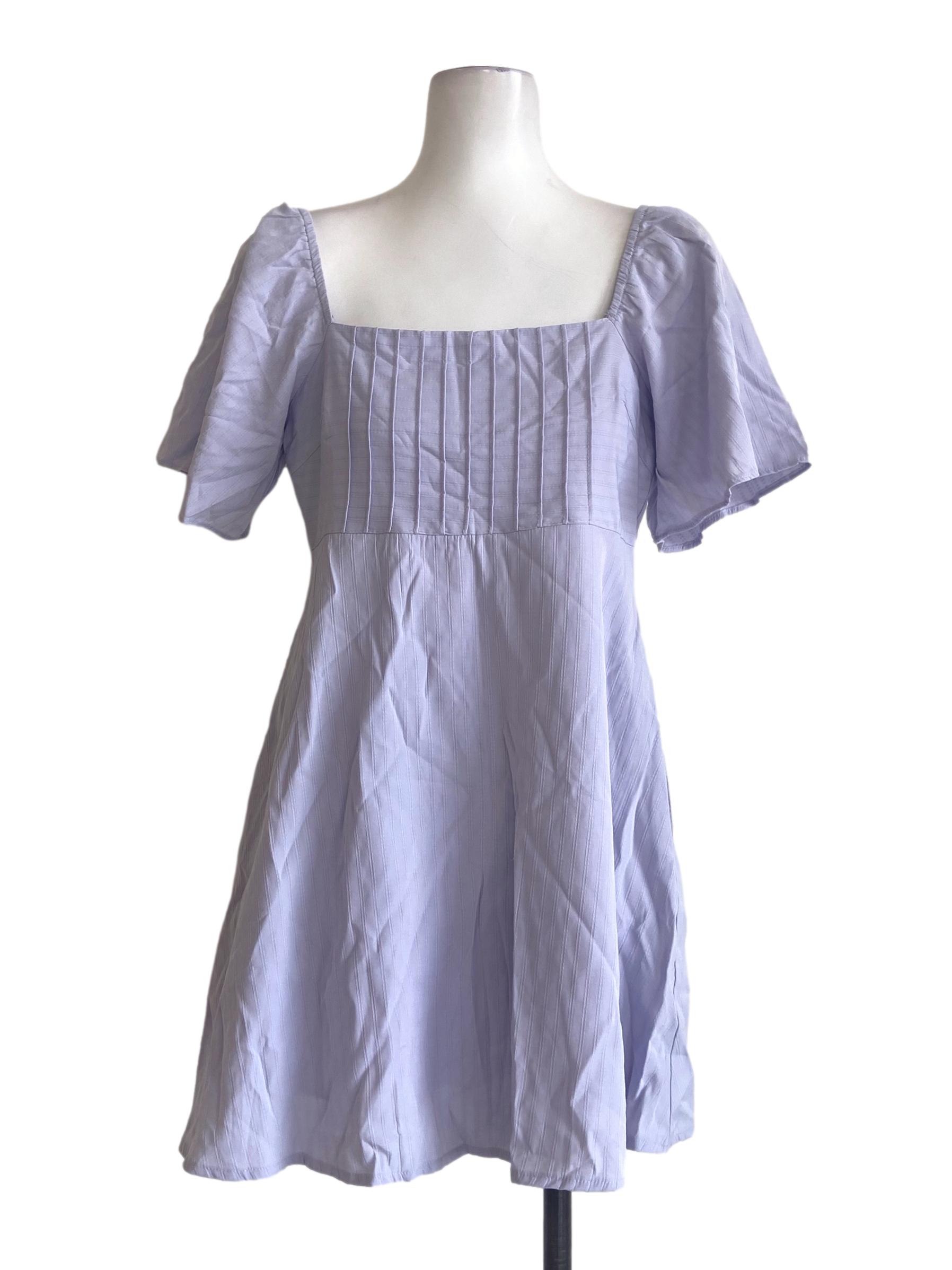 Heather Purple Square Neck A-Line Rompers