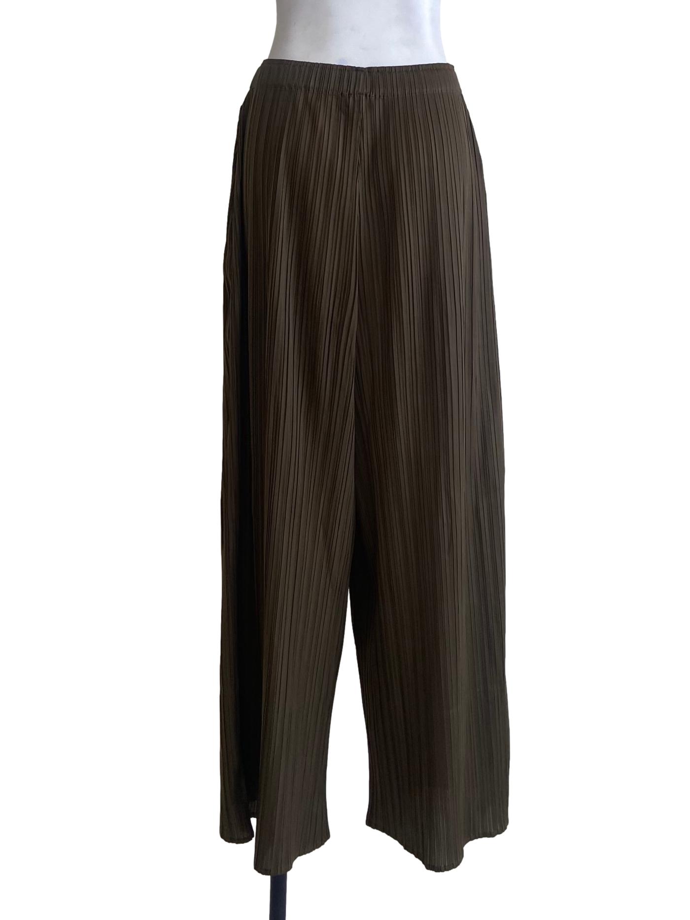 Crocodile Green Pleated Pants