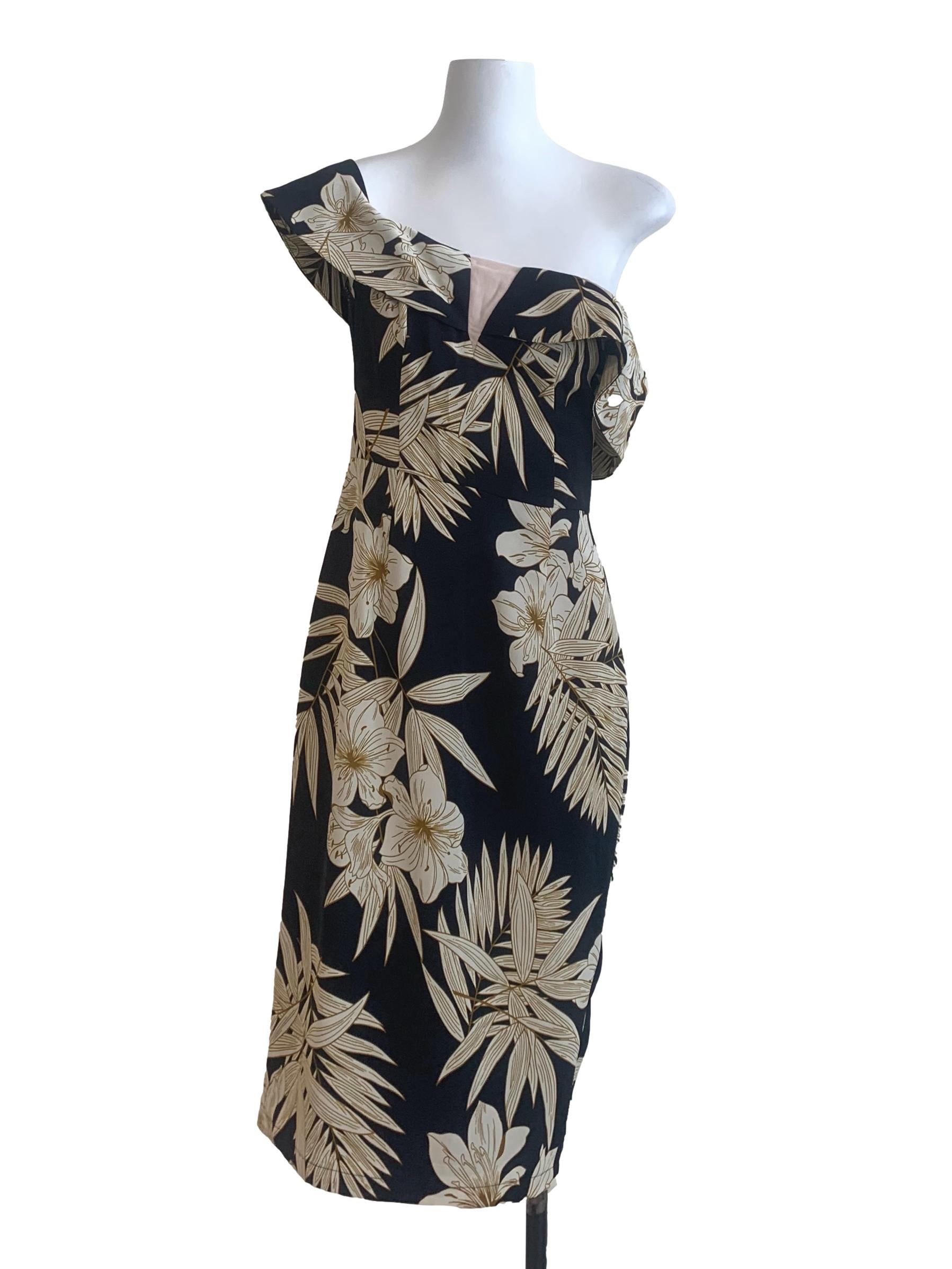 Black Floral Pattern Dress LB