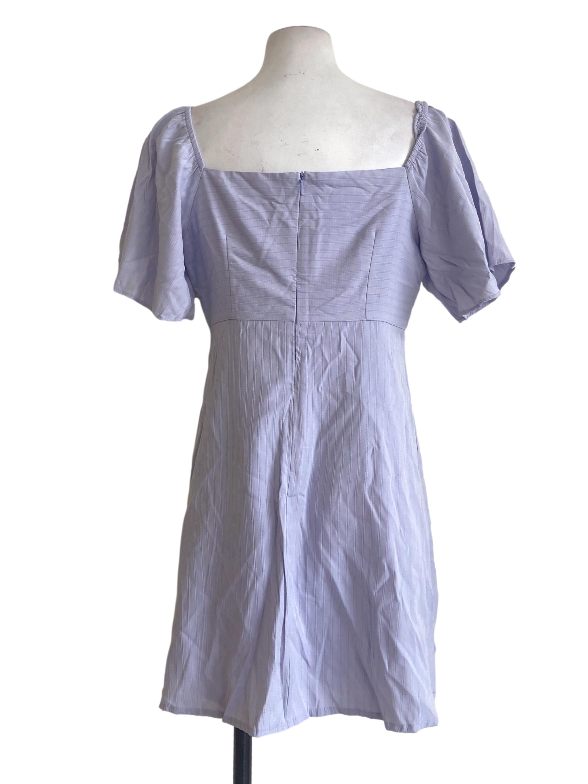 Heather Purple Square Neck A-Line Rompers