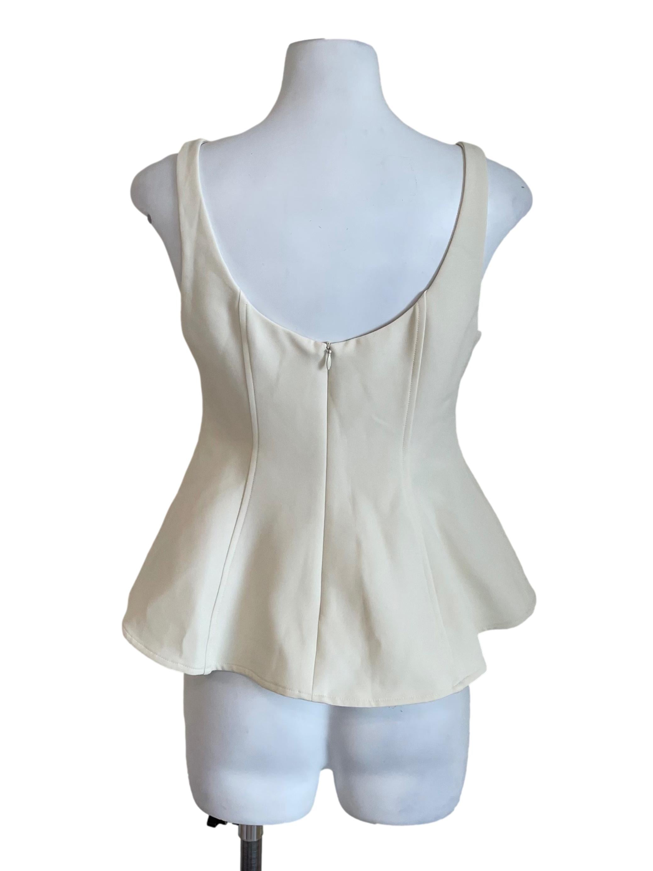 Cream Panelled Scoop Neck Camisole