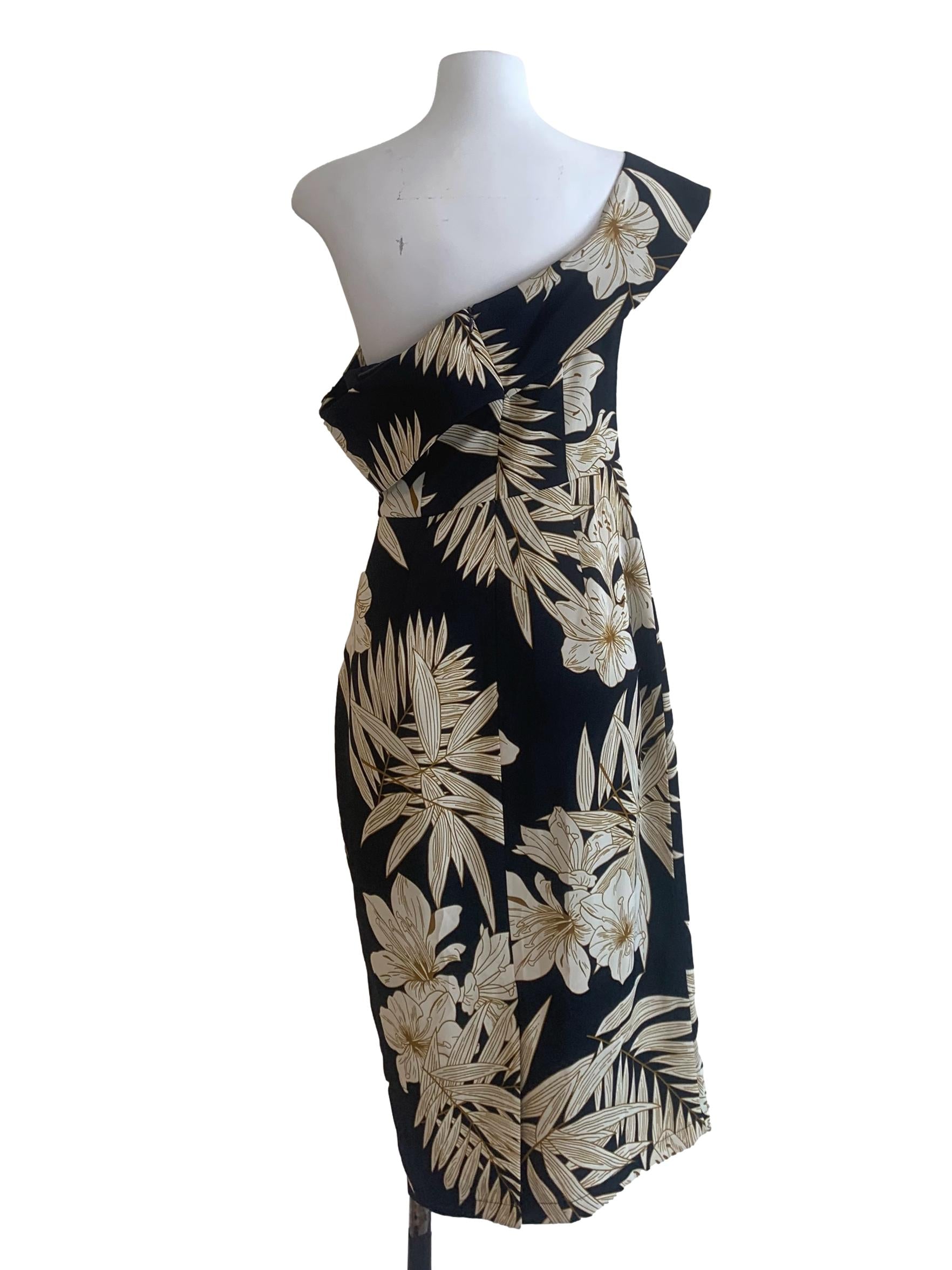 Black Floral Pattern Dress LB
