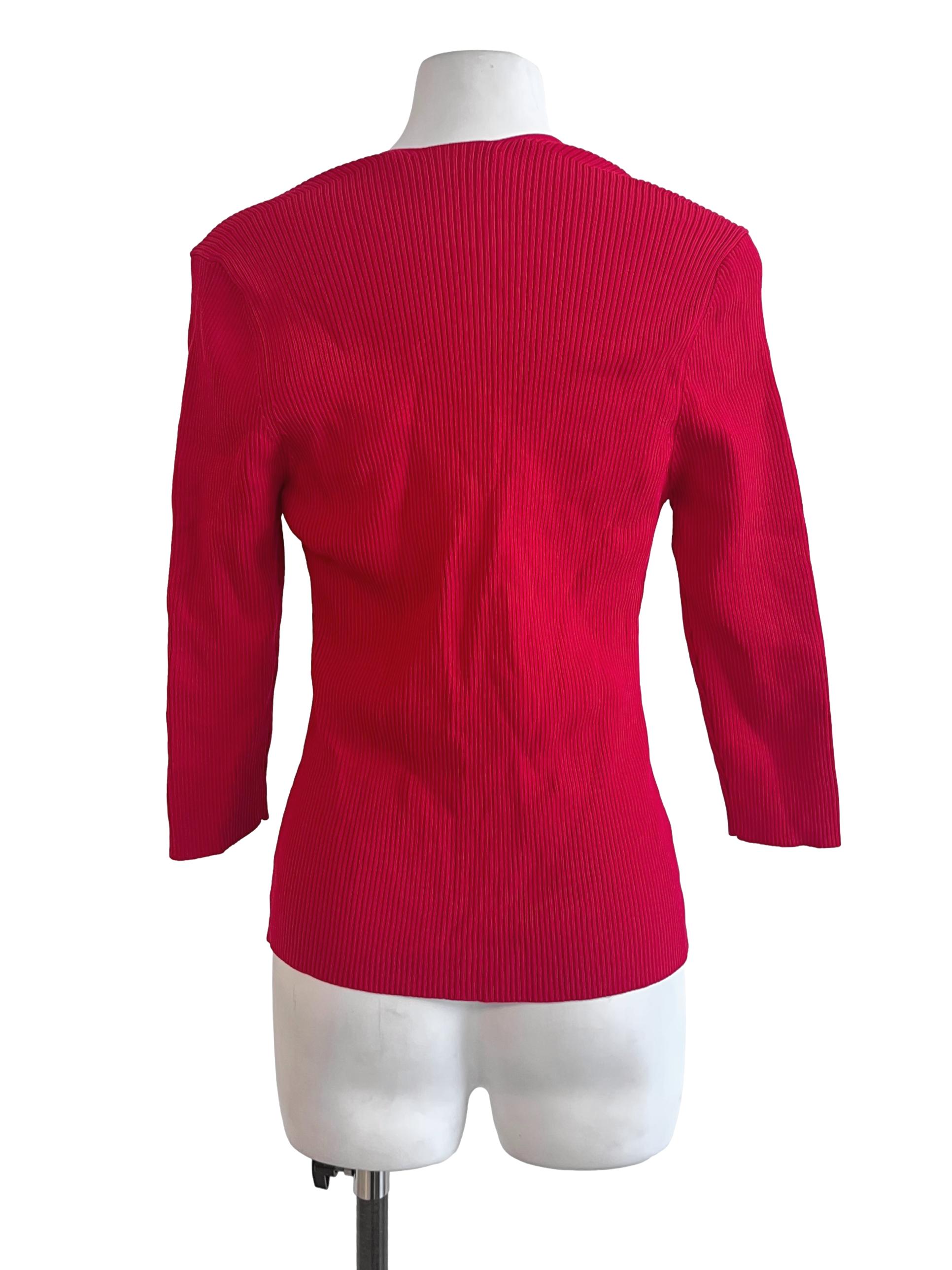 Rose Red Bracelet Sleeve Blouse LB