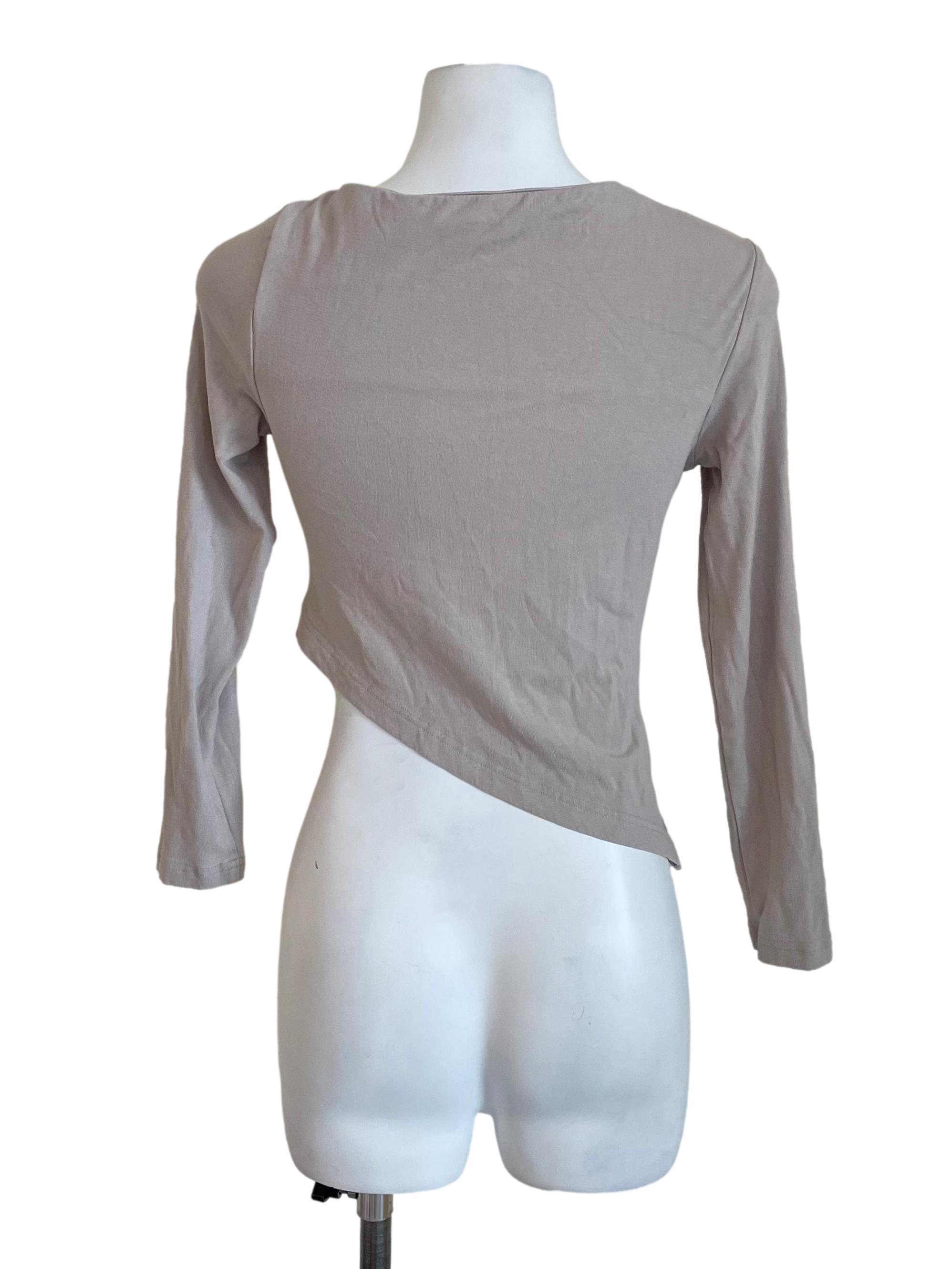 Dusty Crepe Draped Knit Top