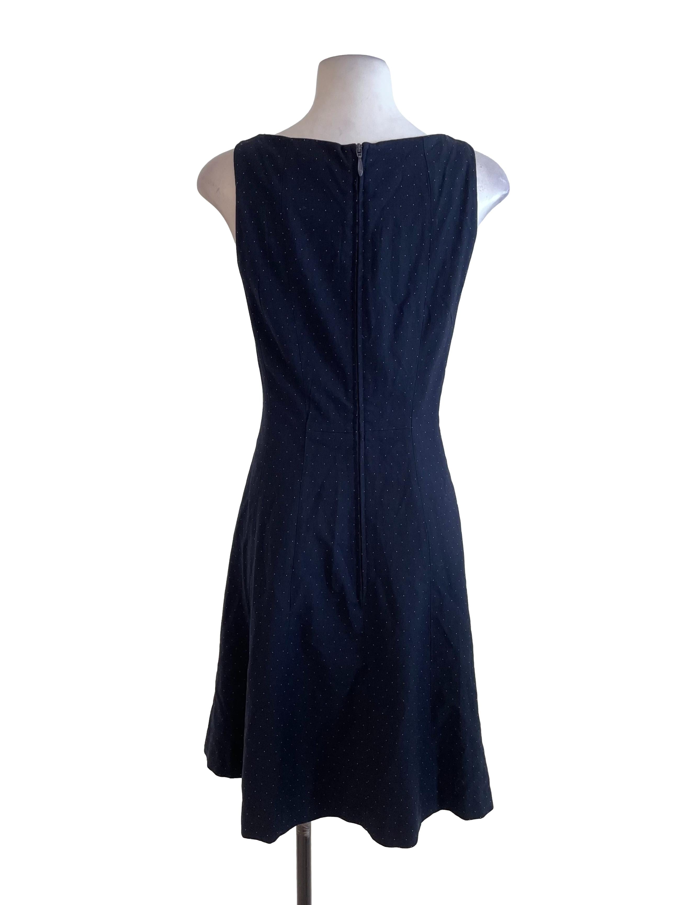 Navy Dots A-Line Dress